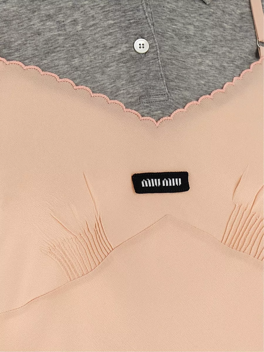 Miu Miu Silk V-Neck Polo Hybrid Camisole