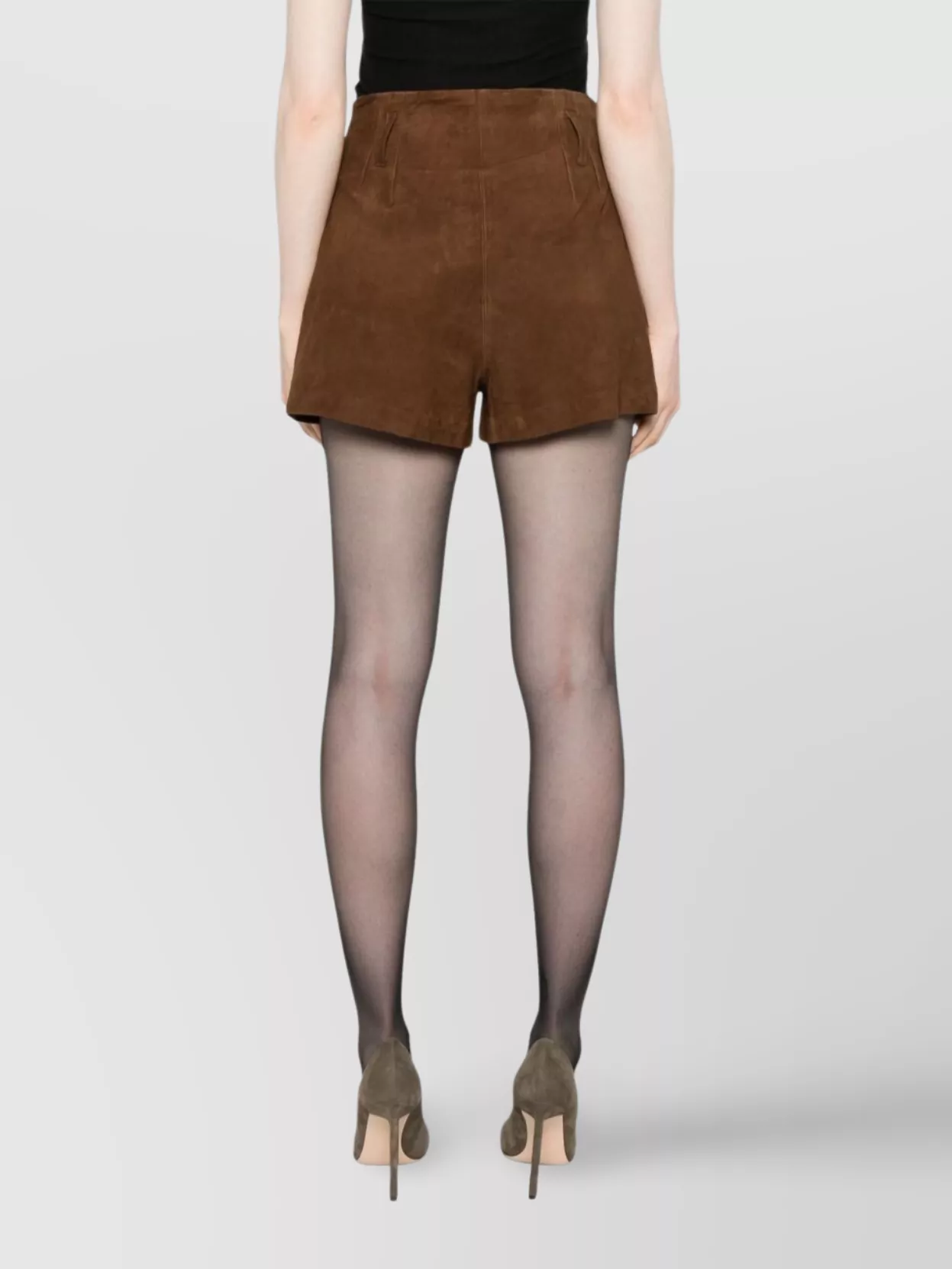 The Frankie Shop Lise High Waist Suede Shorts