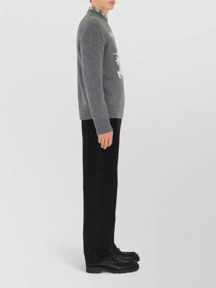 Burberry Ekd Crewneck Sweater Intarsia Long Sleeves