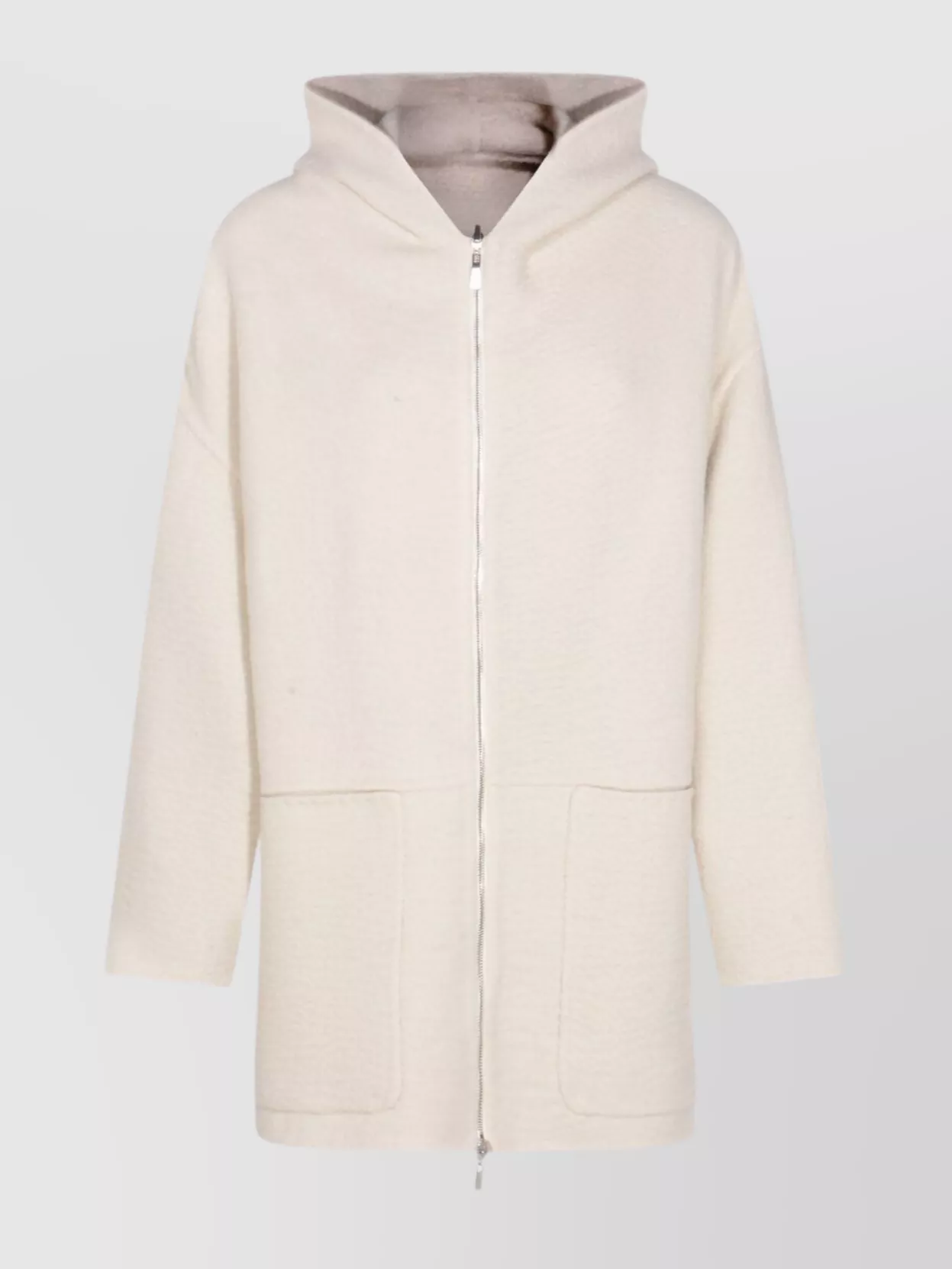 Malo Long Knitwear Crewneck With Hood And Pockets