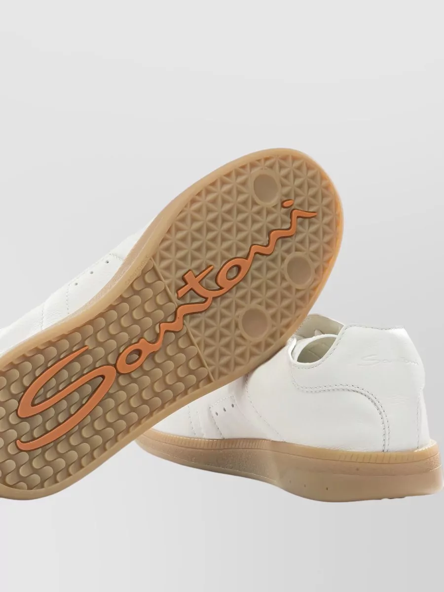 Santoni Oly Sneakers Low Top Perforated Rubber Sole