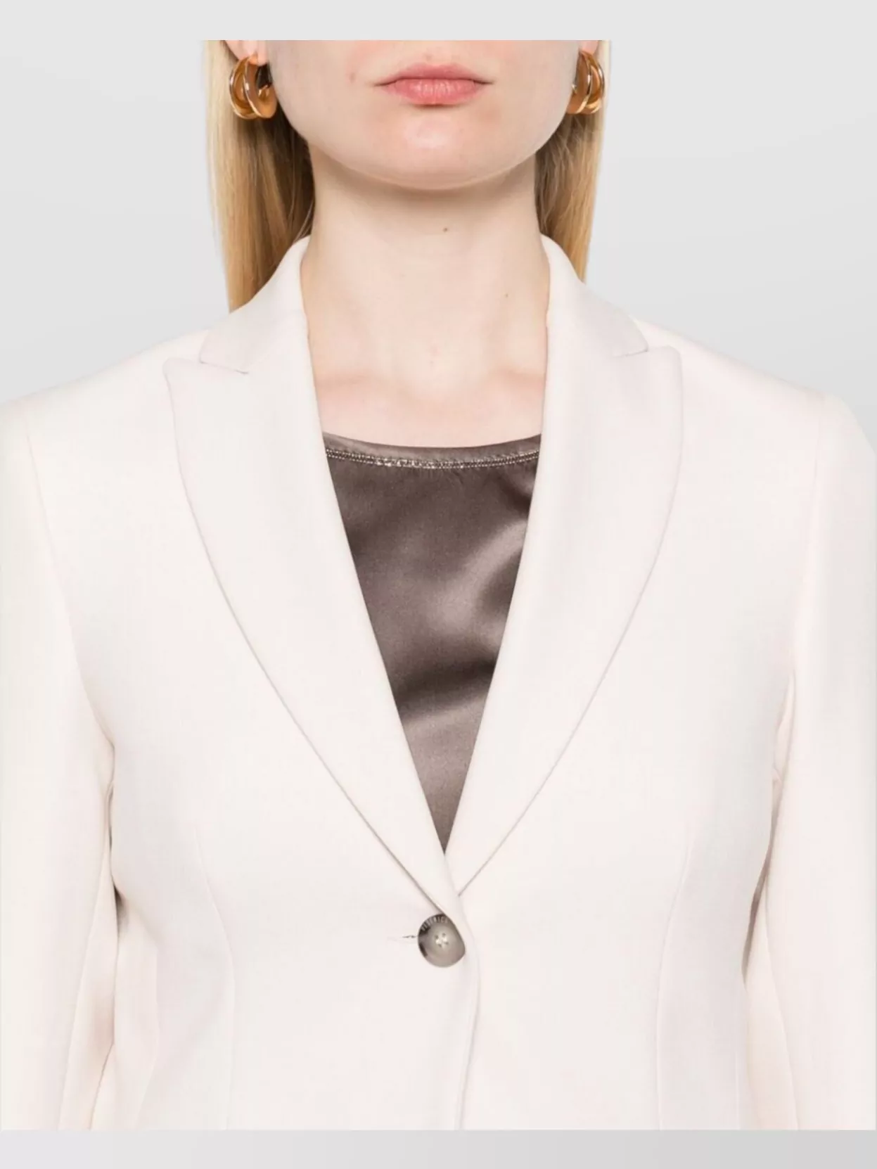 Peserico Long Sleeve Single Breasted Jacket With Notched Lapels