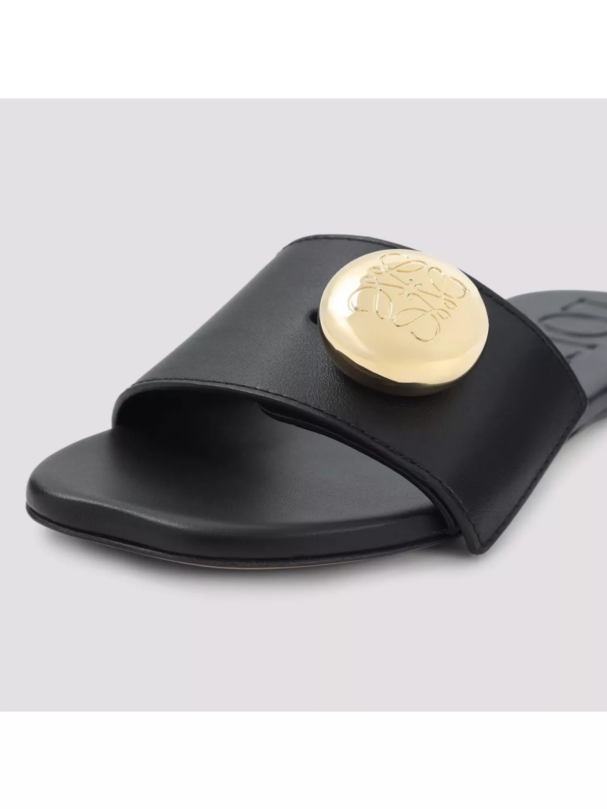 Loewe Slide Sandals Golden-Toned Pebble