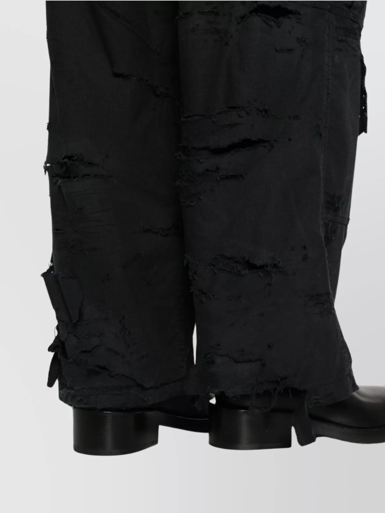 Balenciaga Straight Leg Trousers With Wide Frayed Edges