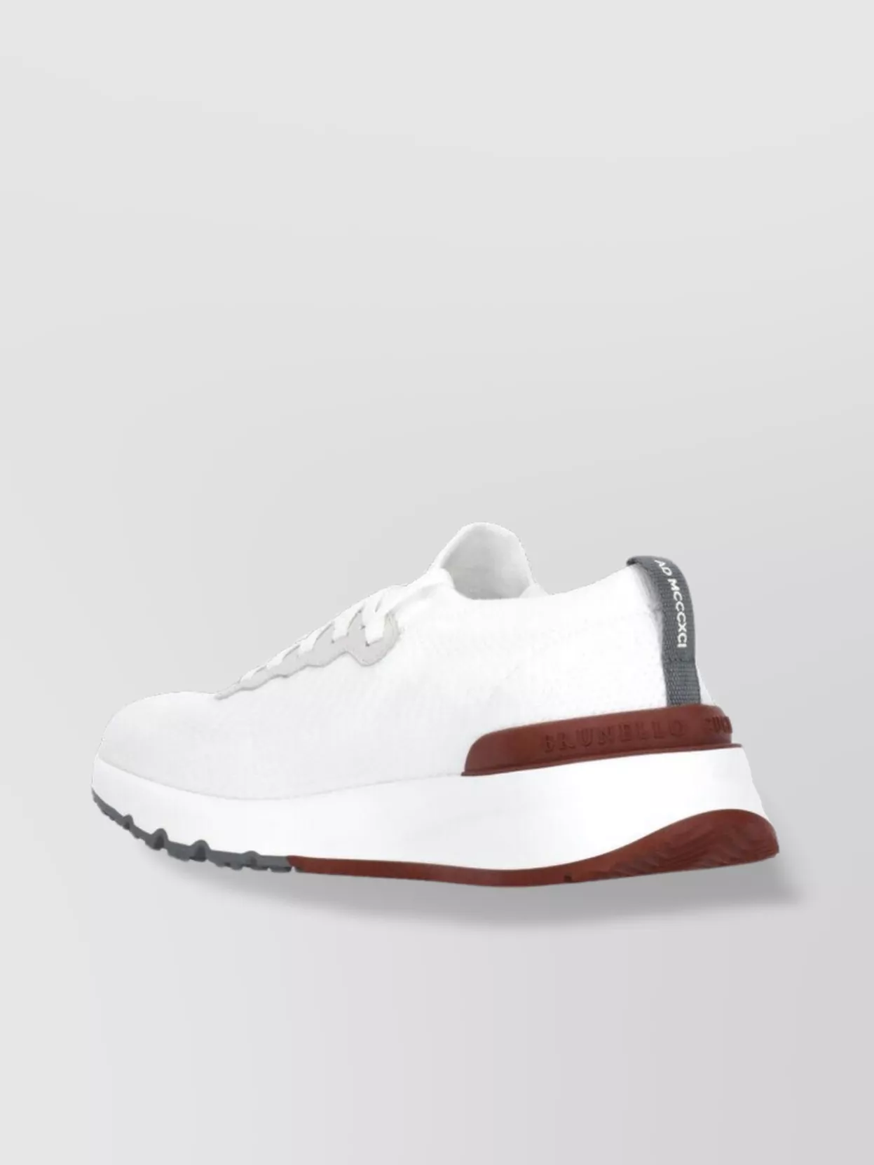 Brunello Cucinelli Breathable Low Top Sneakers With Raised Sole In White