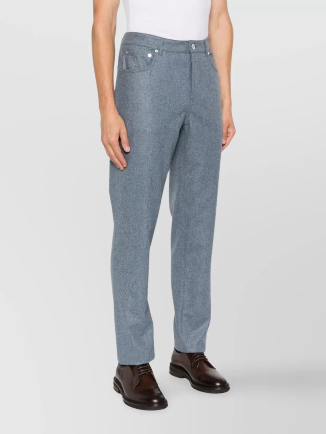 Brunello Cucinelli Wool Trousers With Straight Leg And Pockets
