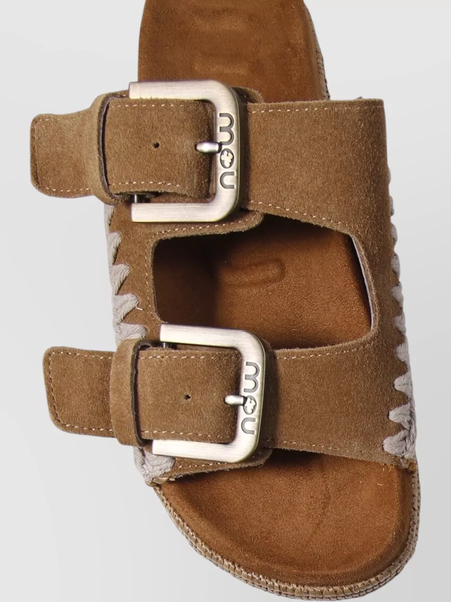 Mou Leather Two Buckle Sandals
