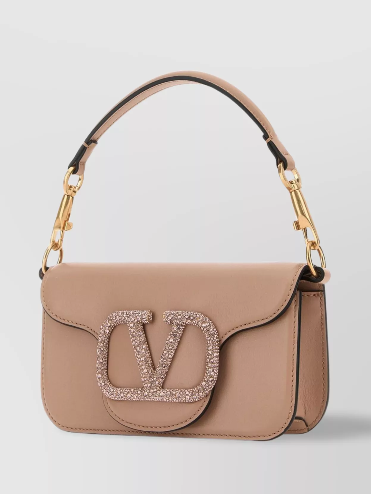Shop Valentino Leather Handbag With Detachable Chain And Handle