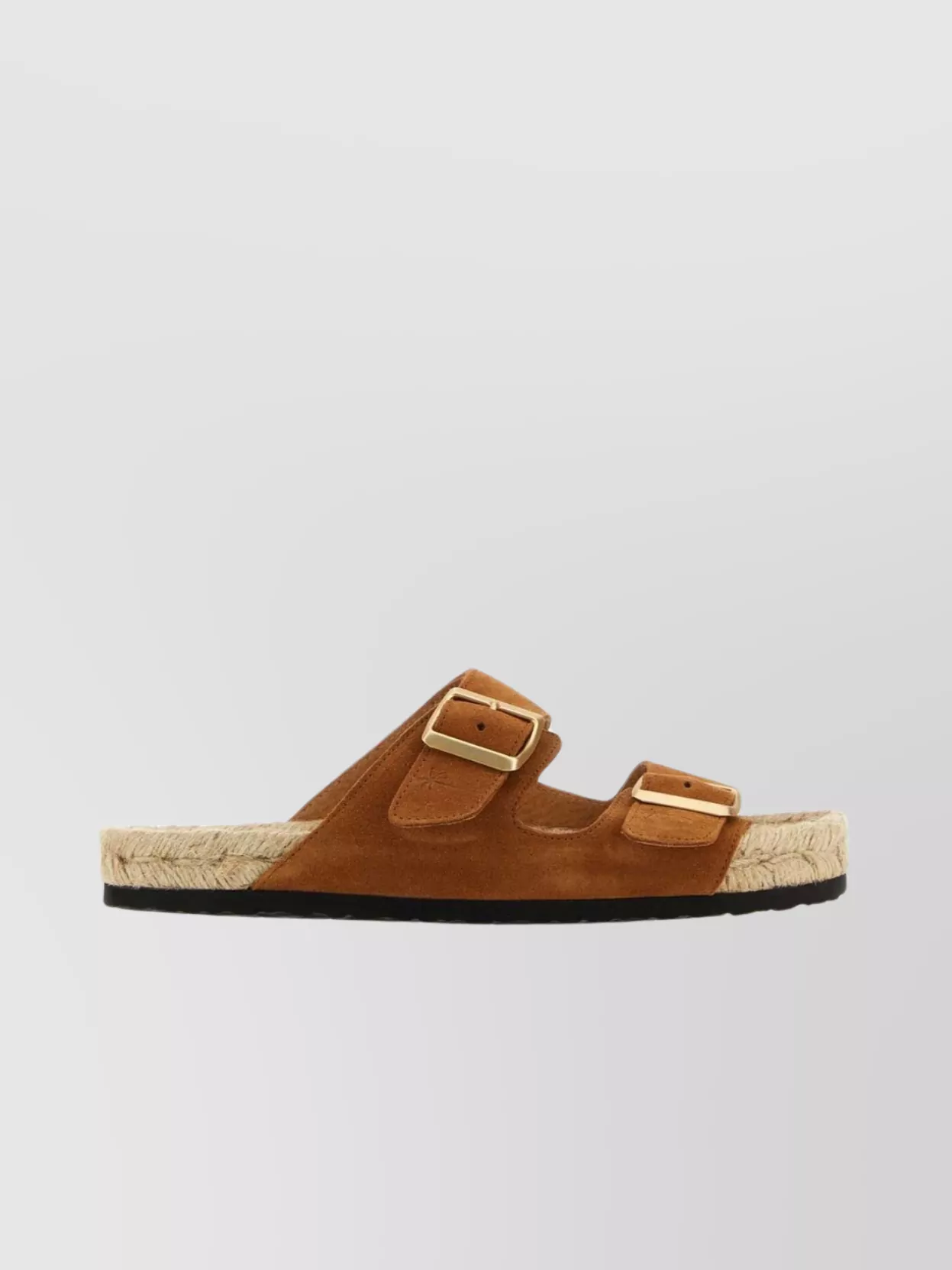Shop Manebi Suede Hamptons Sandals With Espadrille Sole In Brown