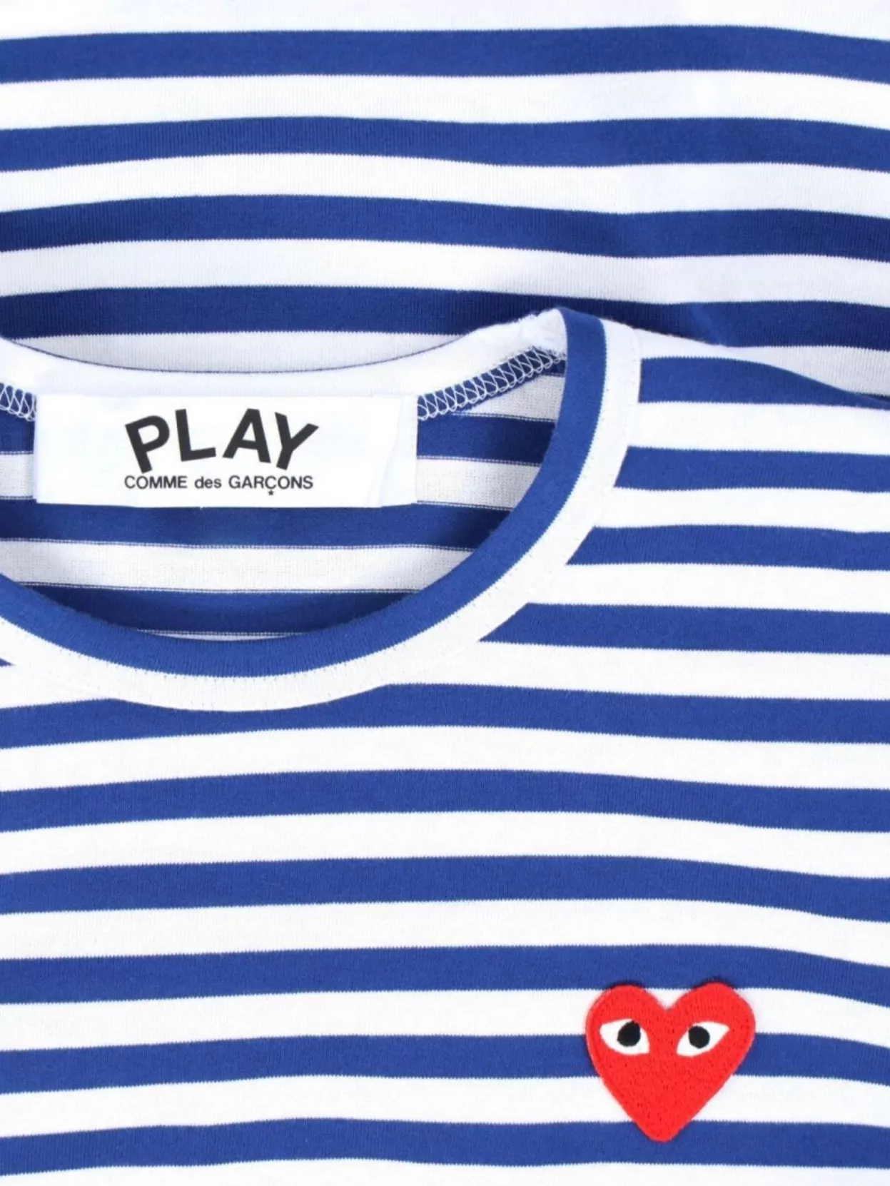 Comme Des Garçons Play Crew Neck Striped Pattern Long Sleeves