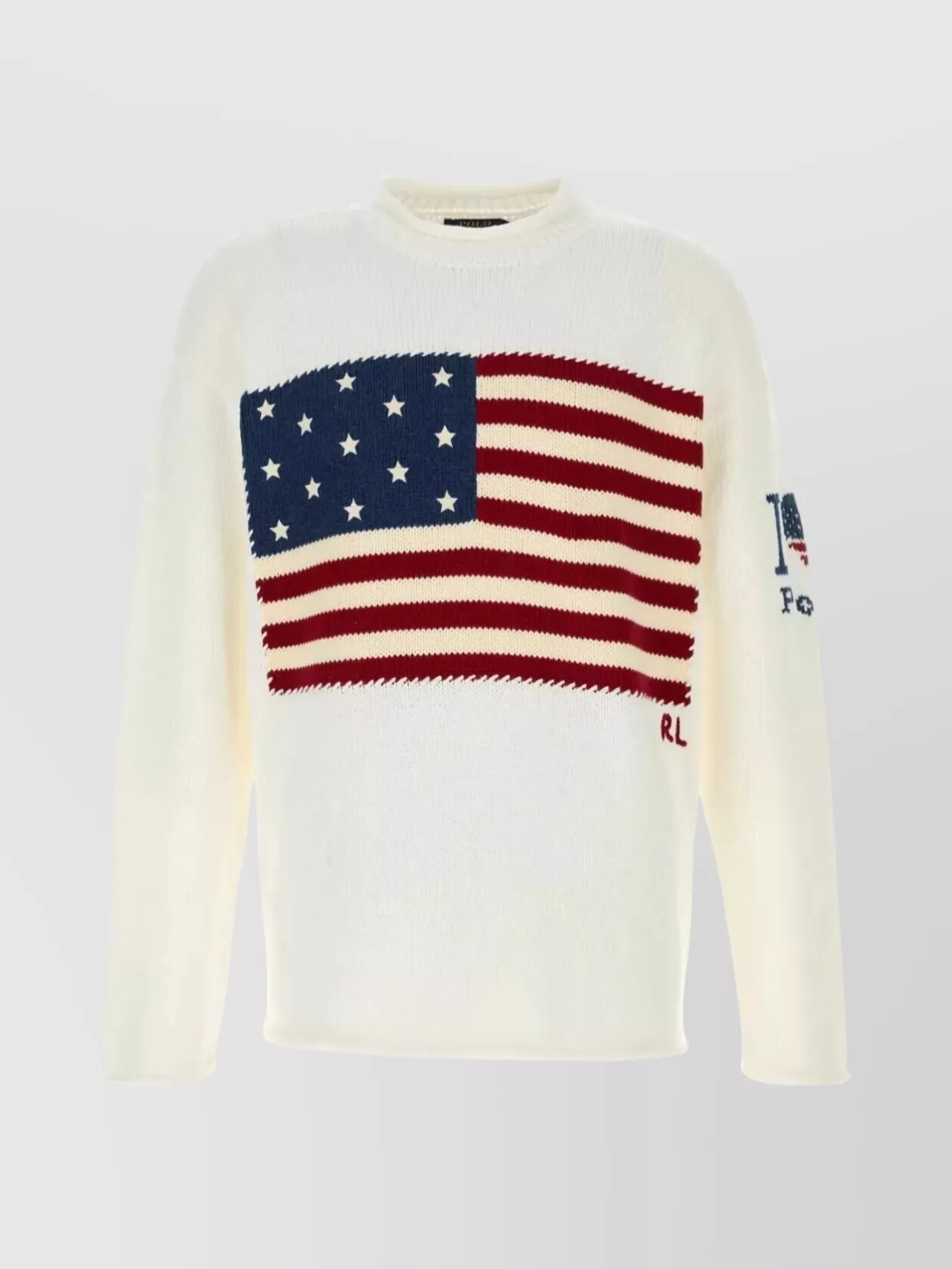 Polo Ralph Lauren Long Sleeve Pullover With American Flag And Heart Motif