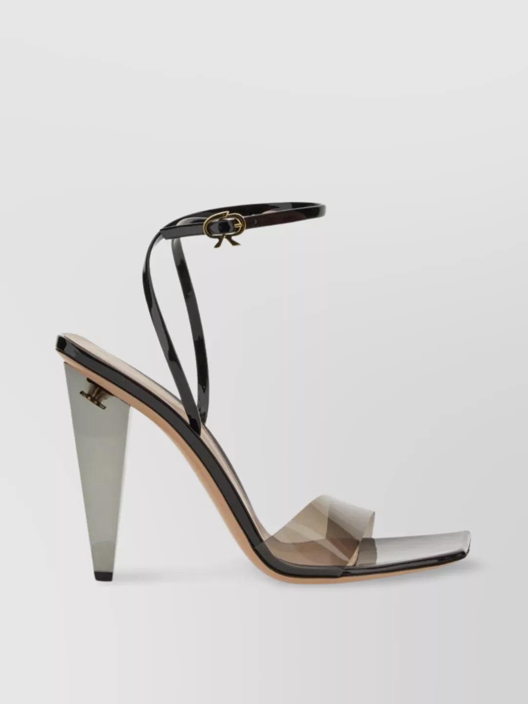 GIANVITO ROSSI TRANSPARENT STRAPS OPEN TOE SANDAL