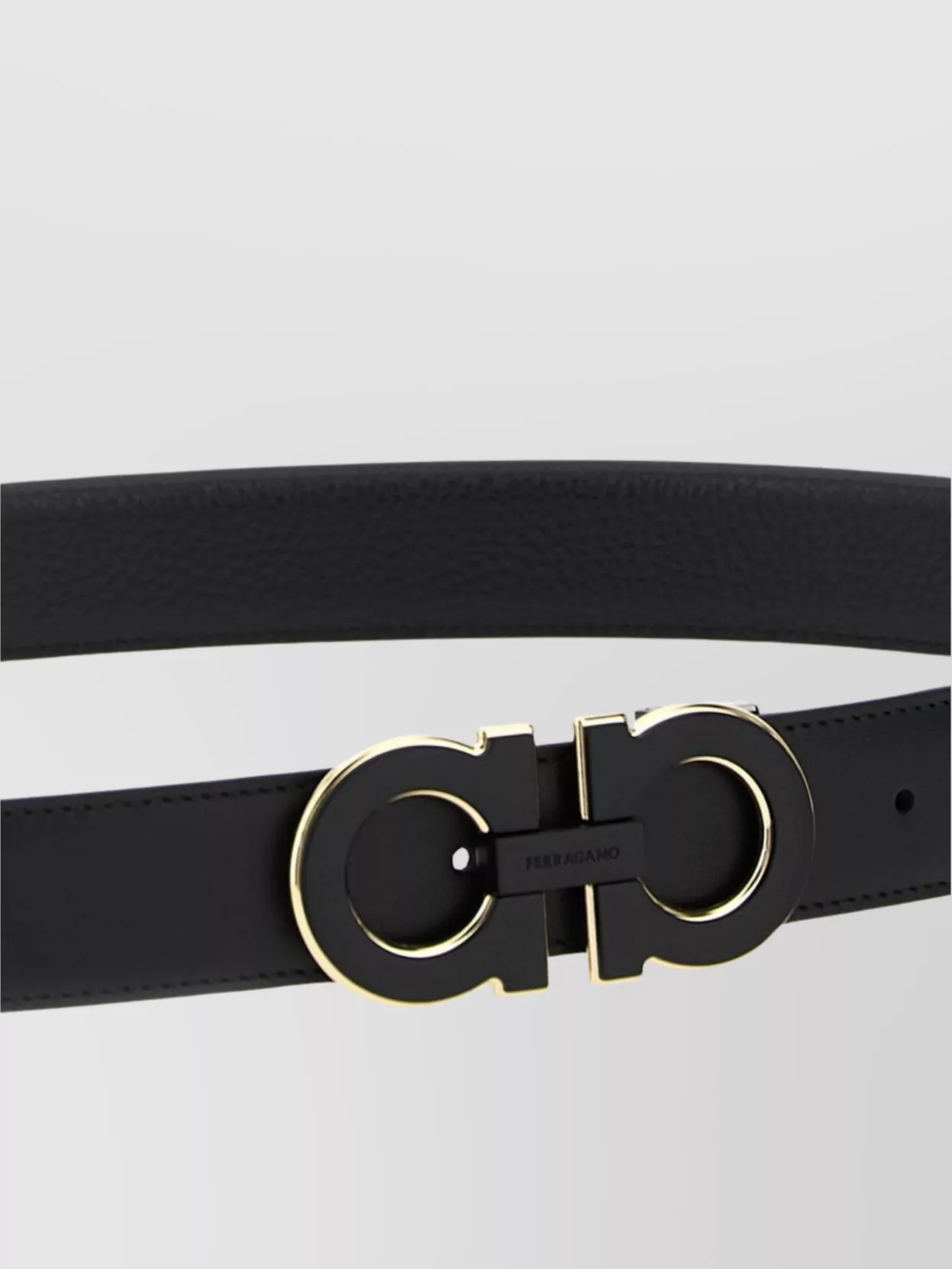 Ferragamo Adjustable 'Gancini' Reversible Belt With Gold-Tone Buckle