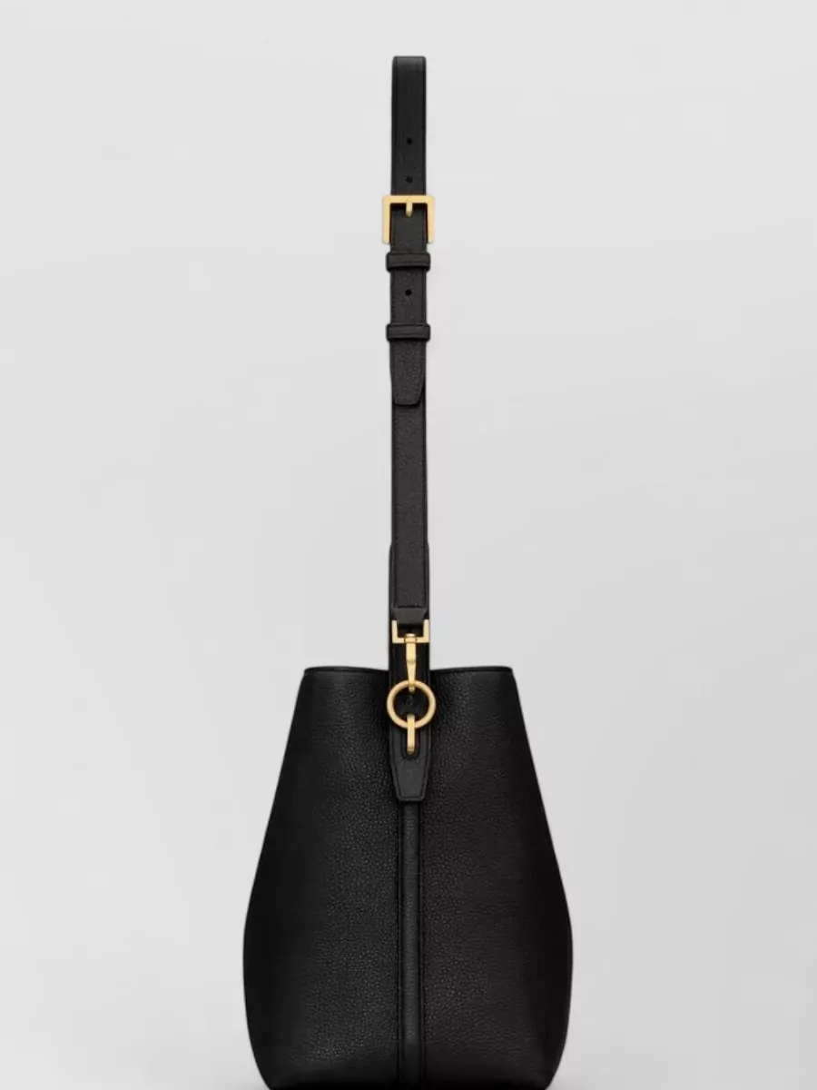 Saint Laurent Grain Leather Bucket Tote Top Handle