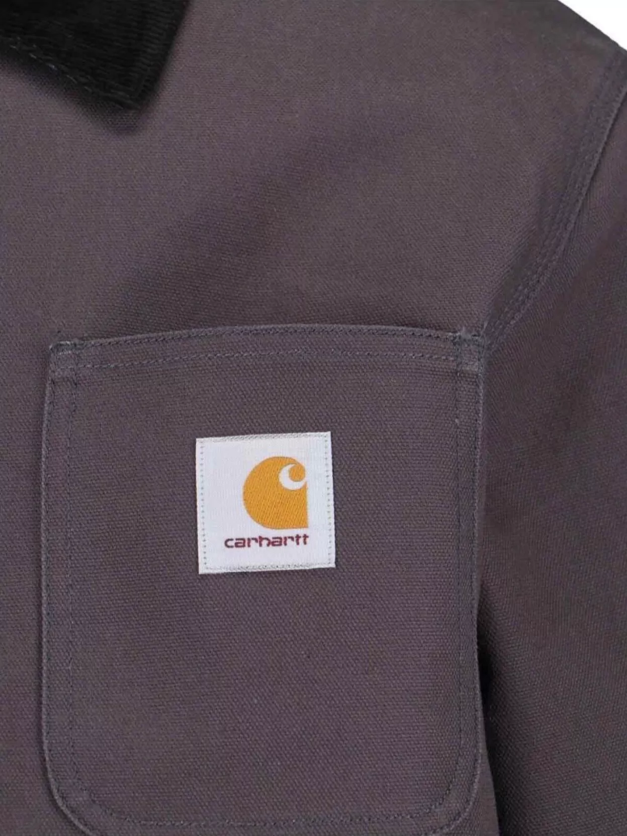 Carhartt Collared Neck Jacket With Long Sleeves And Pockets In Brown