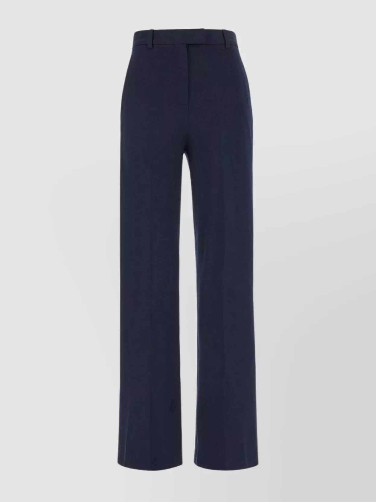 Circolo 1901 Stretch Cotton Wide-leg Pants With Ironed Pleat In Blue