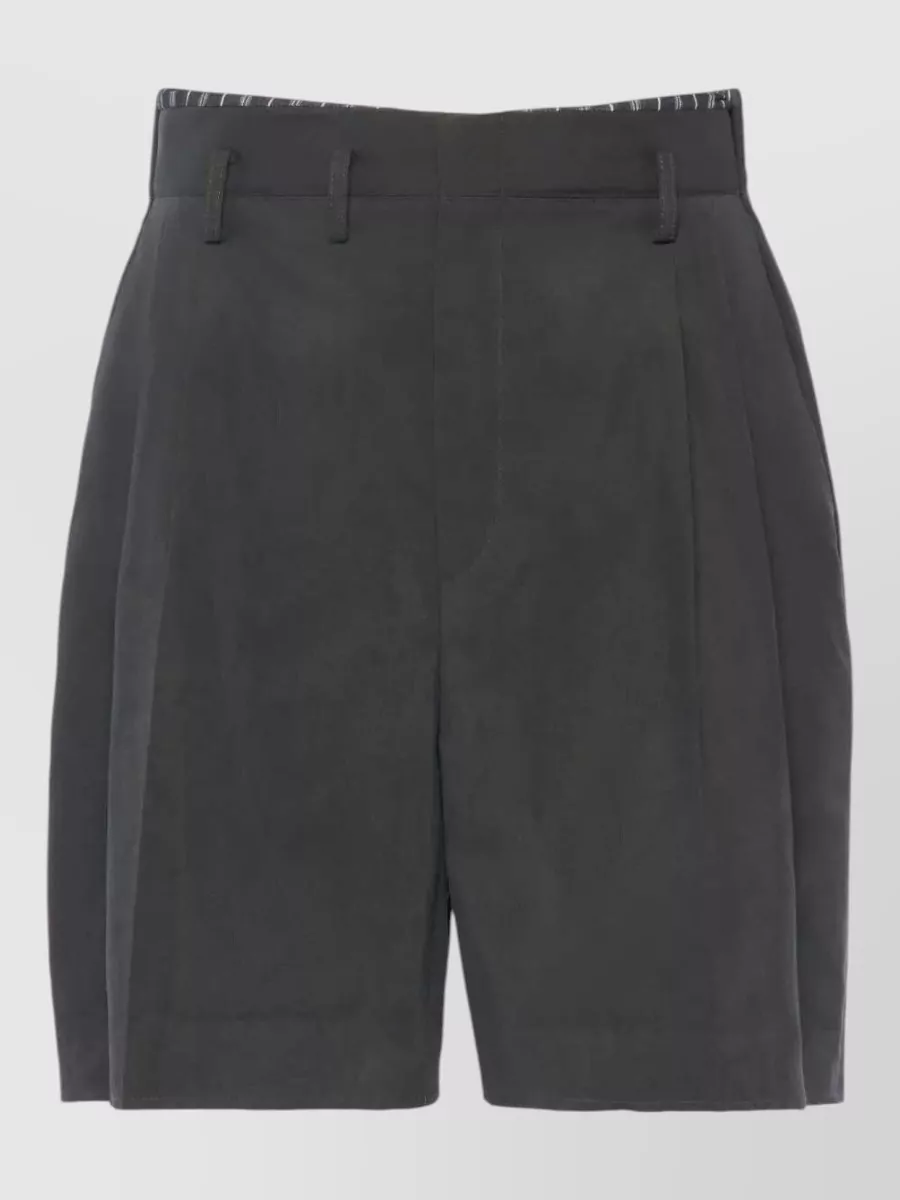Maison Margiela Silk-cotton pleated bermuda shorts