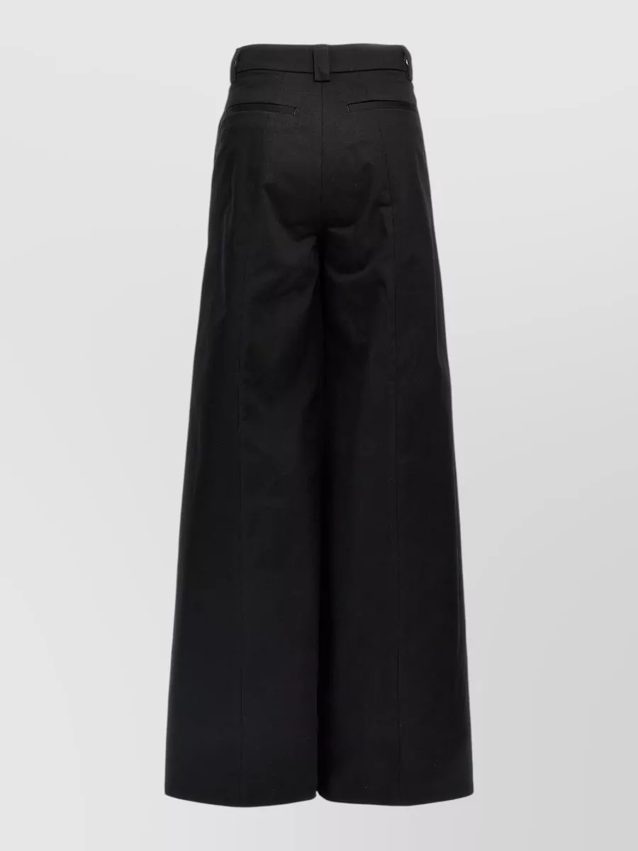 Thelatest cotton high-rise wide-leg trousers