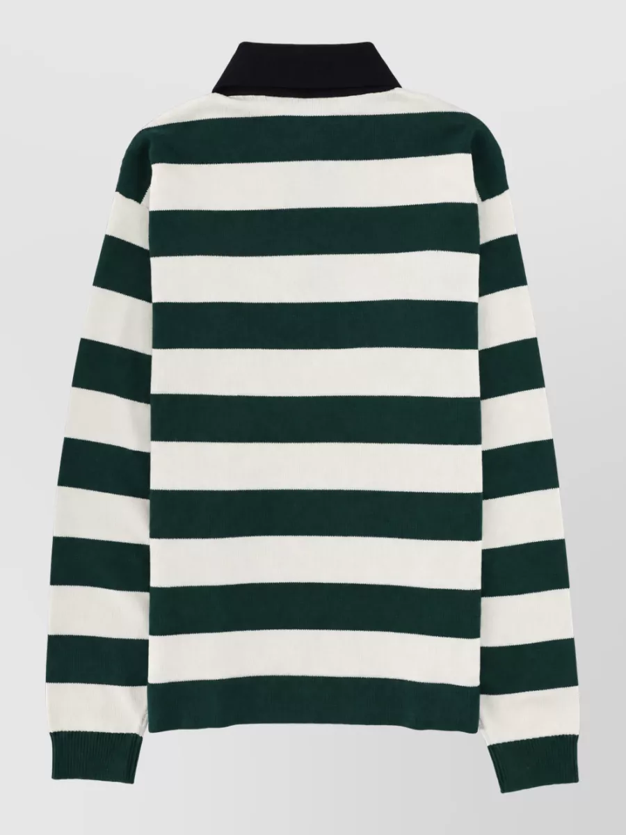 Gucci Silk Knit Polo Shirt Striped Design