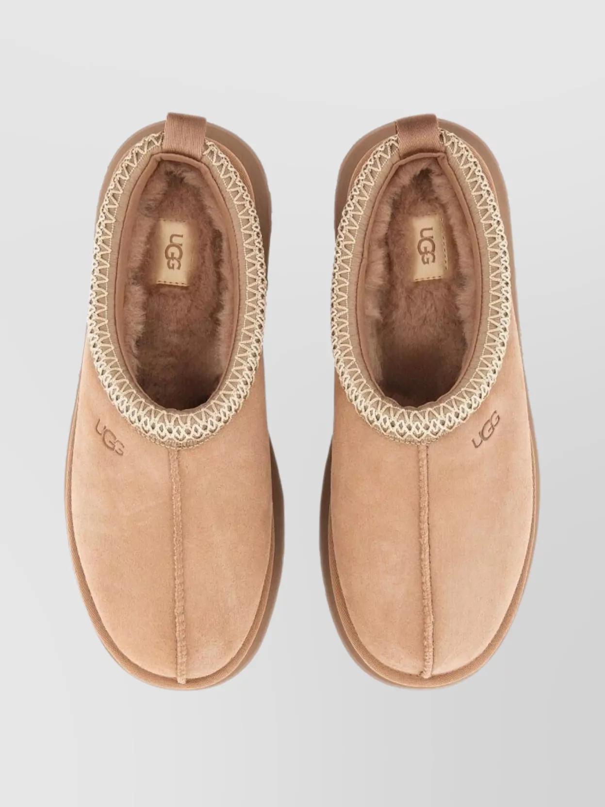 Ugg Platform Sandals Featuring Embroidered Trim