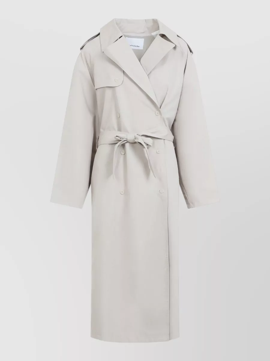 The Frankie Shop cotton oversized double breasted trench coat