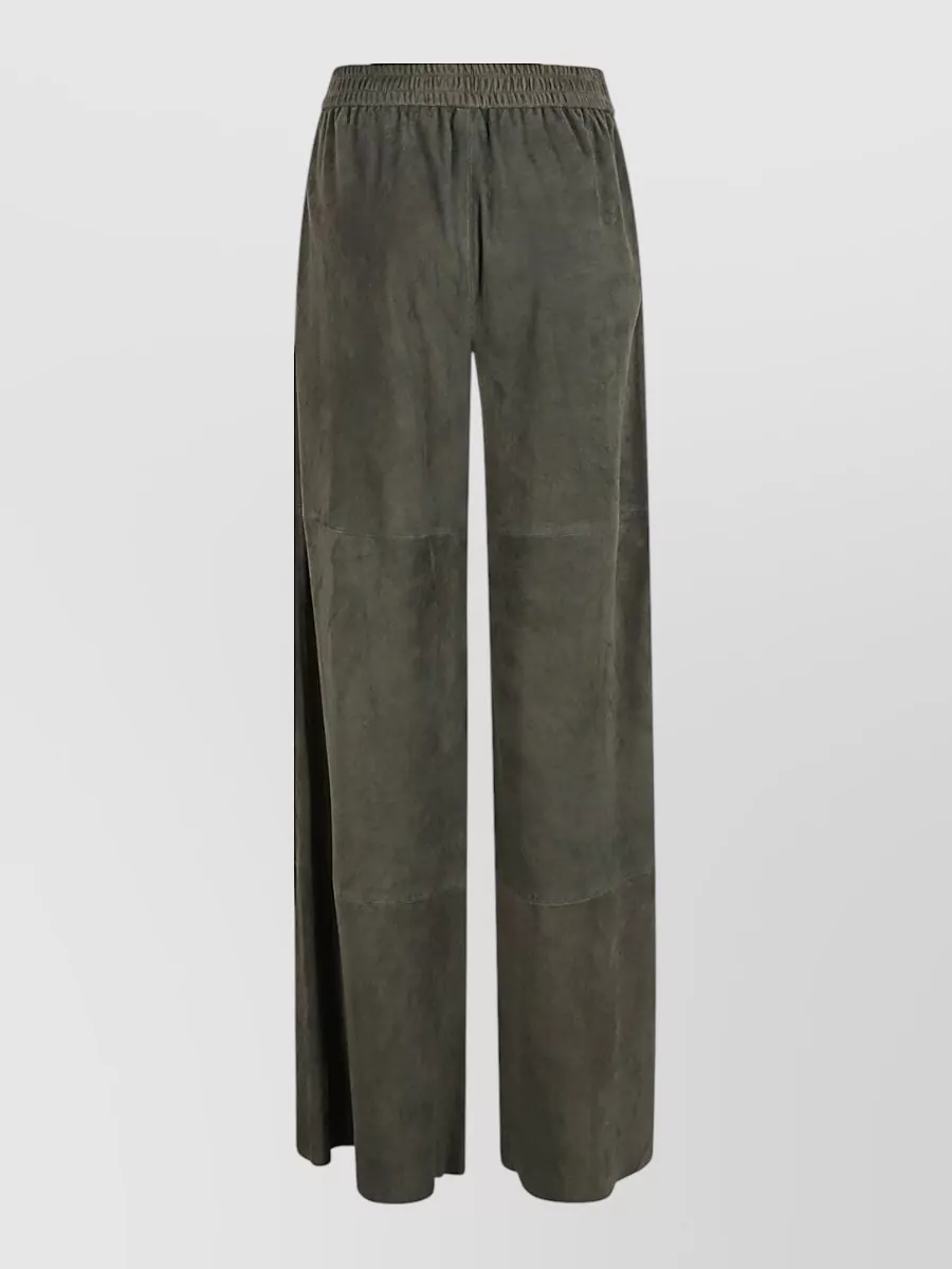 Via Masini 80 leather high-rise wide-leg trousers