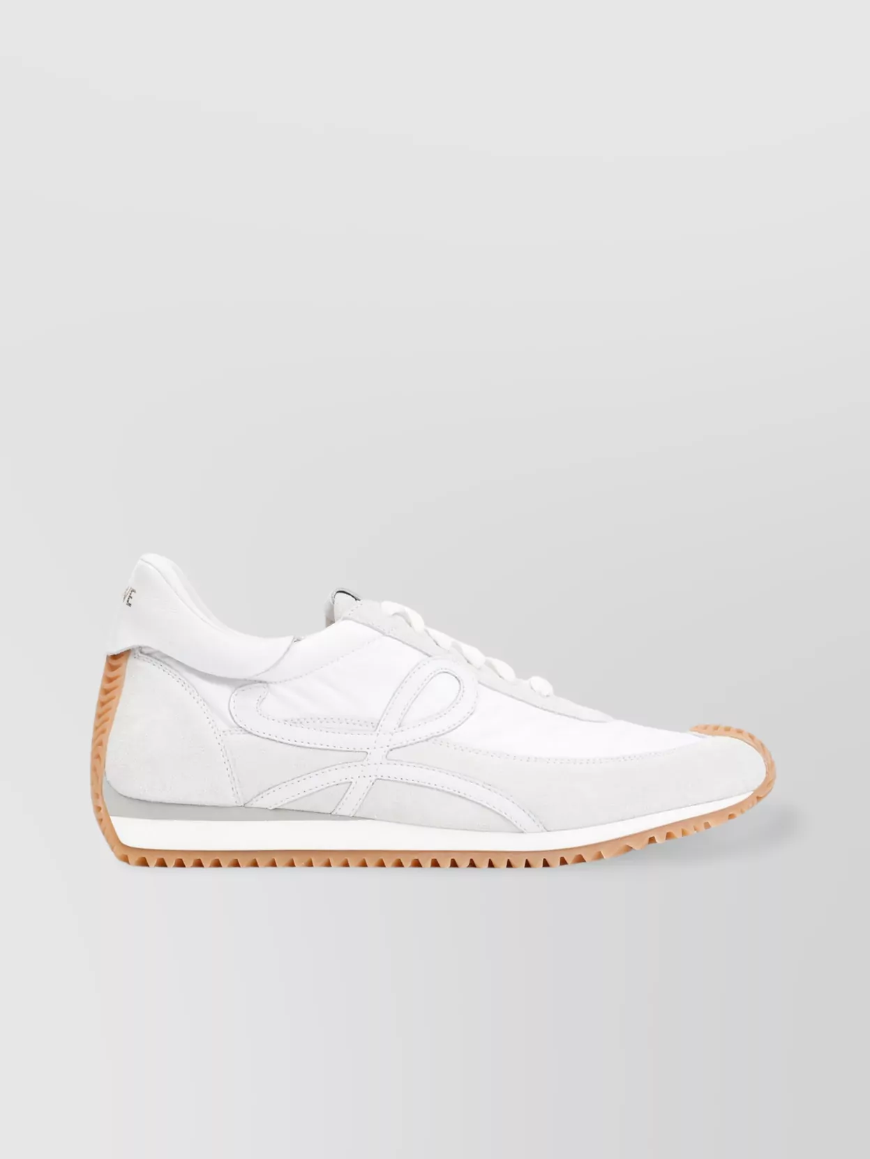 Loewe Suede & Tech Flow Runner Low Sneakers In White