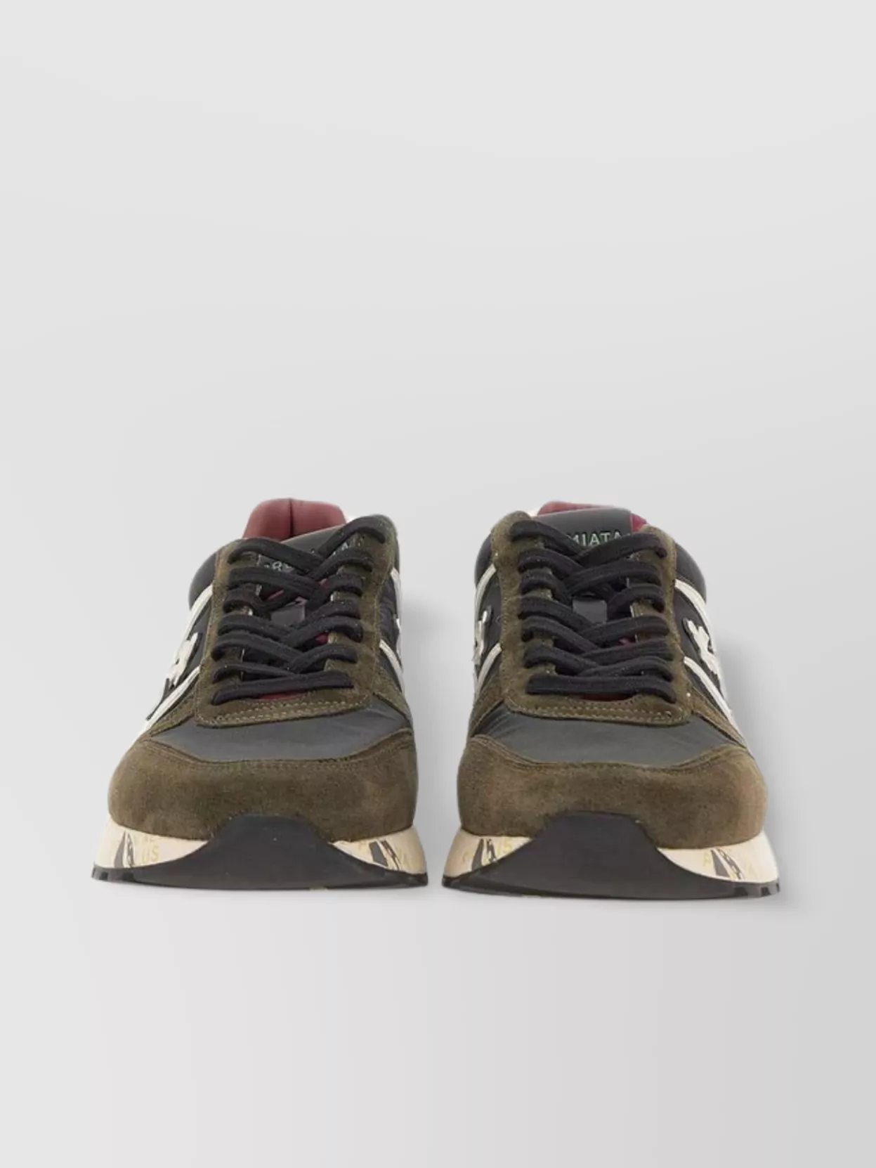 Premiata Leather And Nylon Sneakers With Rubber Sole