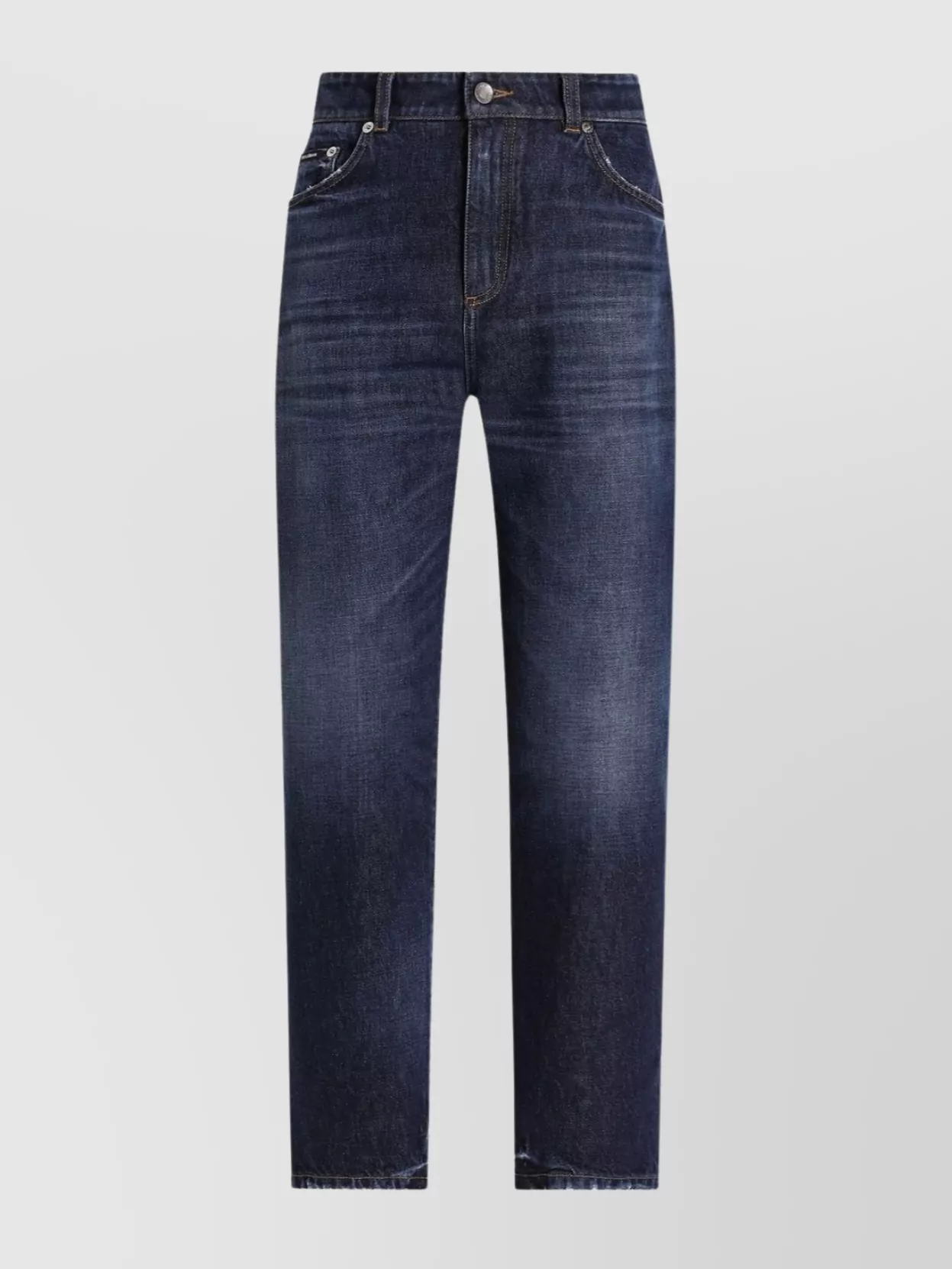 Dolce & Gabbana High-waisted 5-pocket Jeans Faded Effect In Blue