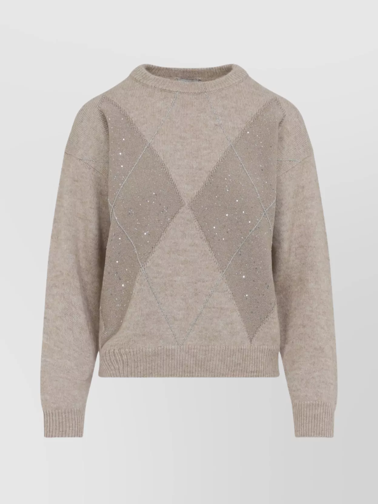 Peserico Argyle Pattern Long Sleeve Knit Sweater