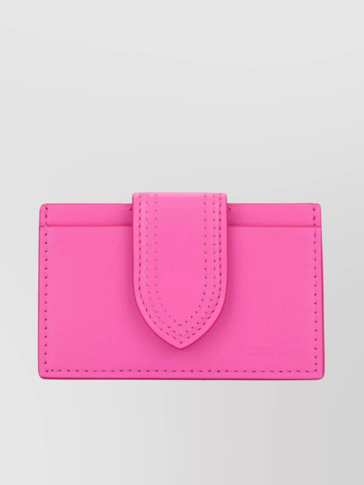Shop Jacquemus Structured Rectangular Wallet With Stitched Detail In Pink