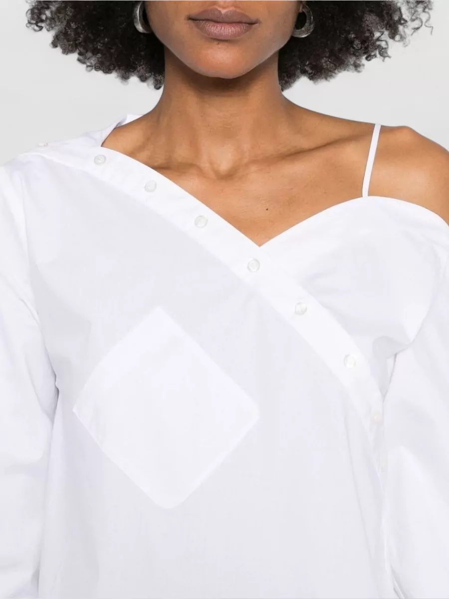 Coperni Cotton Asymmetric Long-Sleeve Shirt