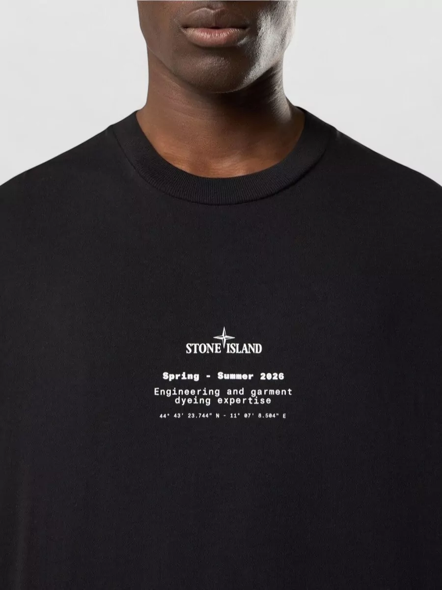 Stone Island Short Sleeve T Shirt Ribbed Neckline