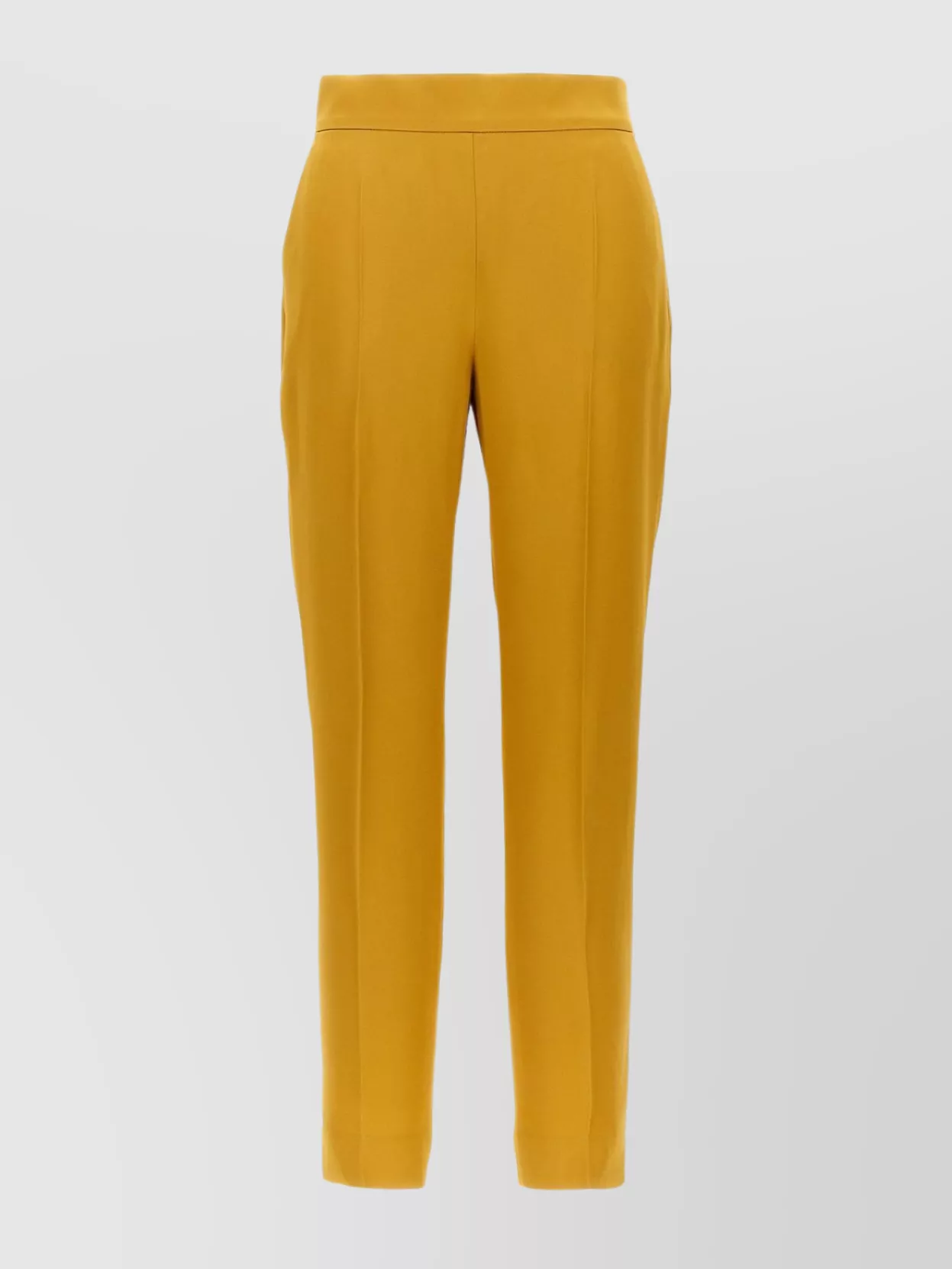 's Max Mara Belt Loops Pleated Front Side Pockets Straight Leg Trousers In Yellow