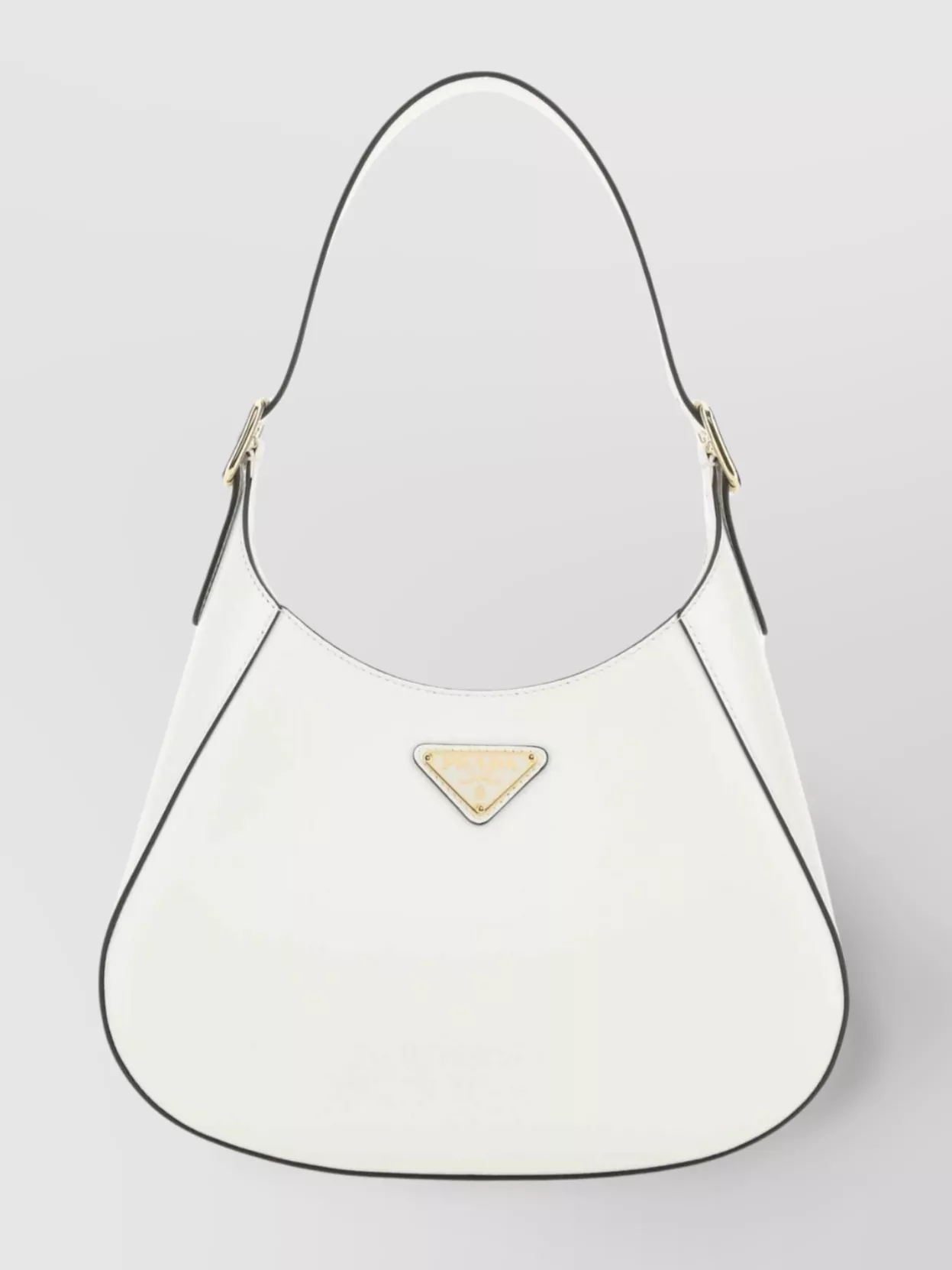 Shop Prada Single Strap Leather Shoulder Bag In White