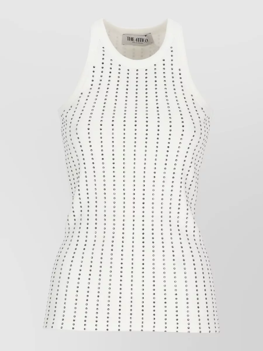 The Attico Sleeveless strass-embellished tank top