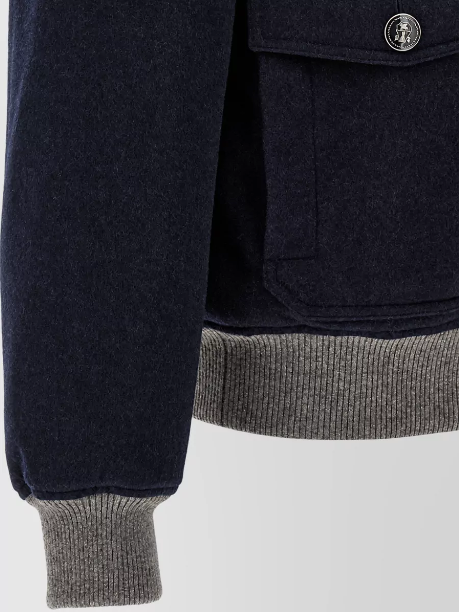 Brunello Cucinelli Cashmere Regular-Fit Single-Breasted Bomber Jacket