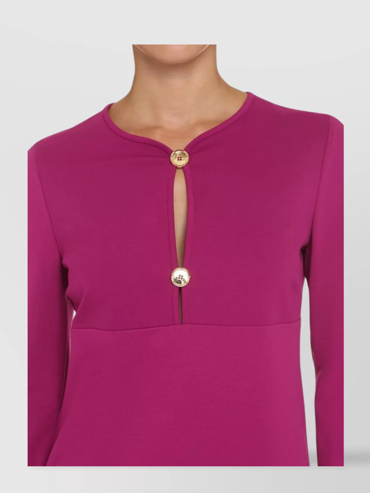Pinko Jersey Dress With Button Detail And Keyhole Neckline