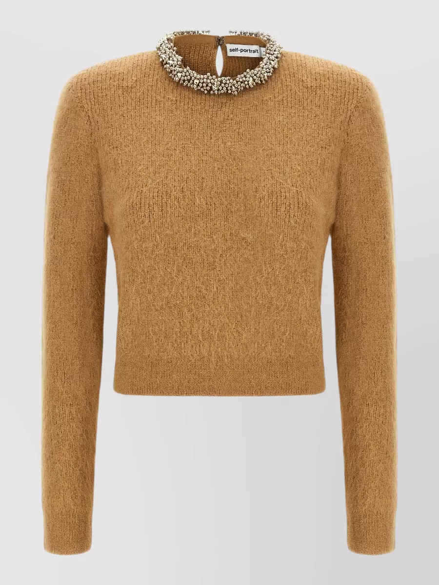 Self-Portrait embellished crew neck sweater