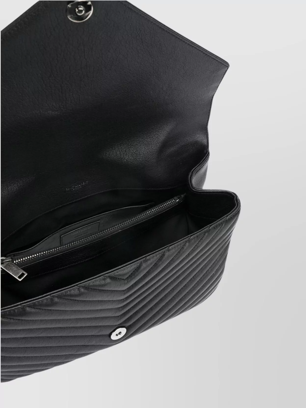 Saint Laurent Chevron Pattern Cross-Body Bag With Chain Strap