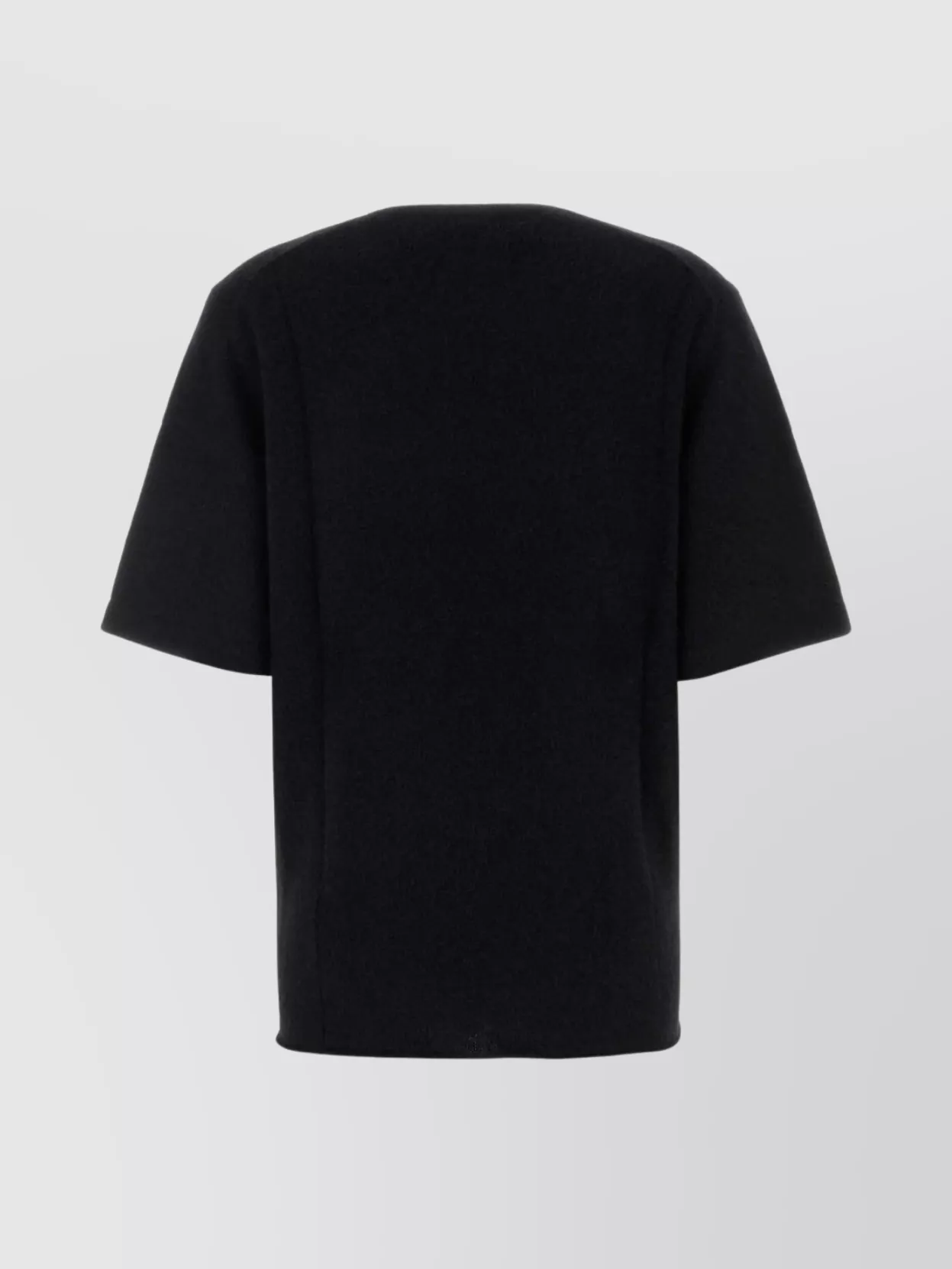 Loulou Studio Raven Short Sleeve Wool Blend Sweater In Black