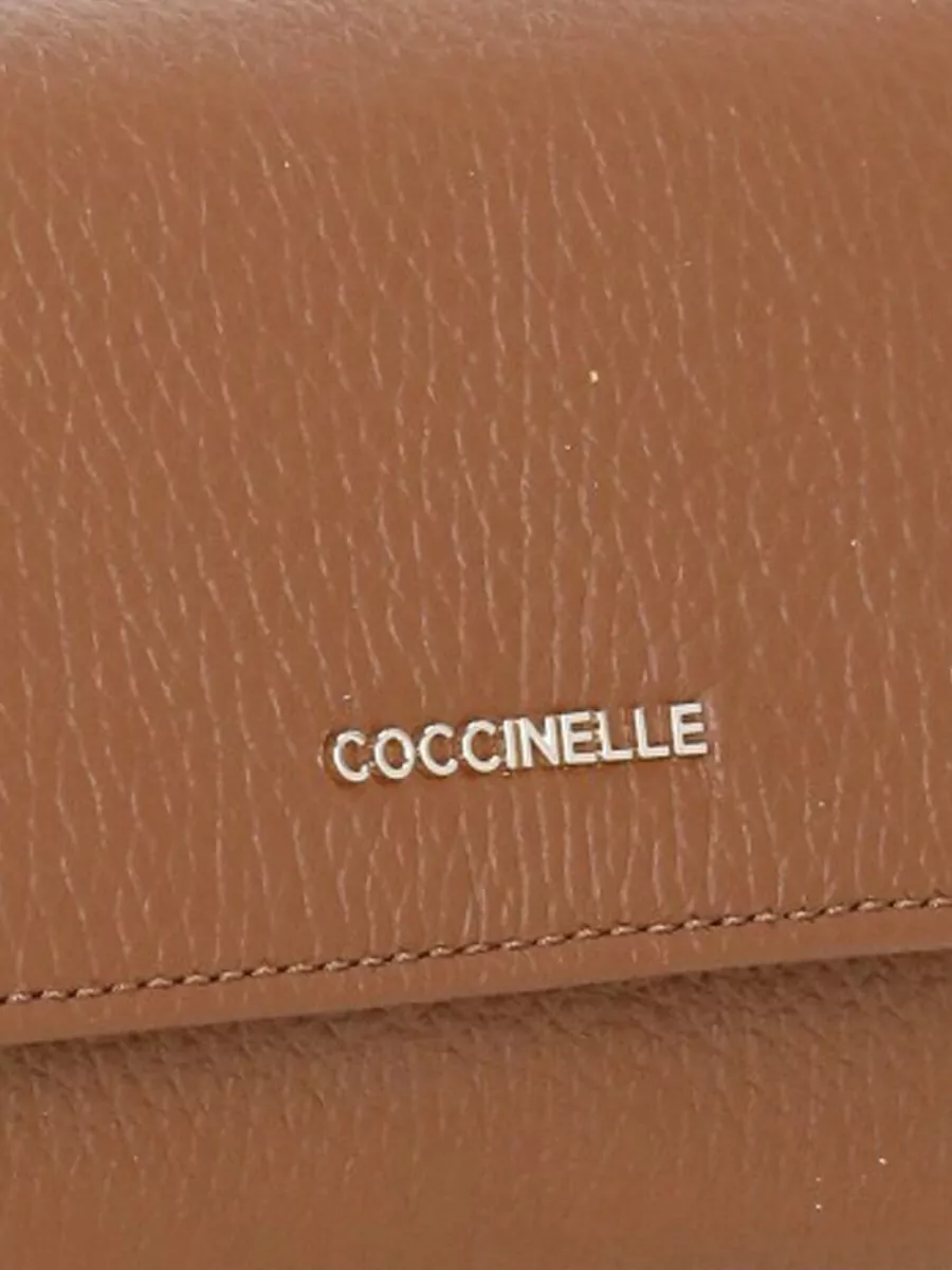 Coccinelle Pebbled Leather Wallet Foldover Flap Design