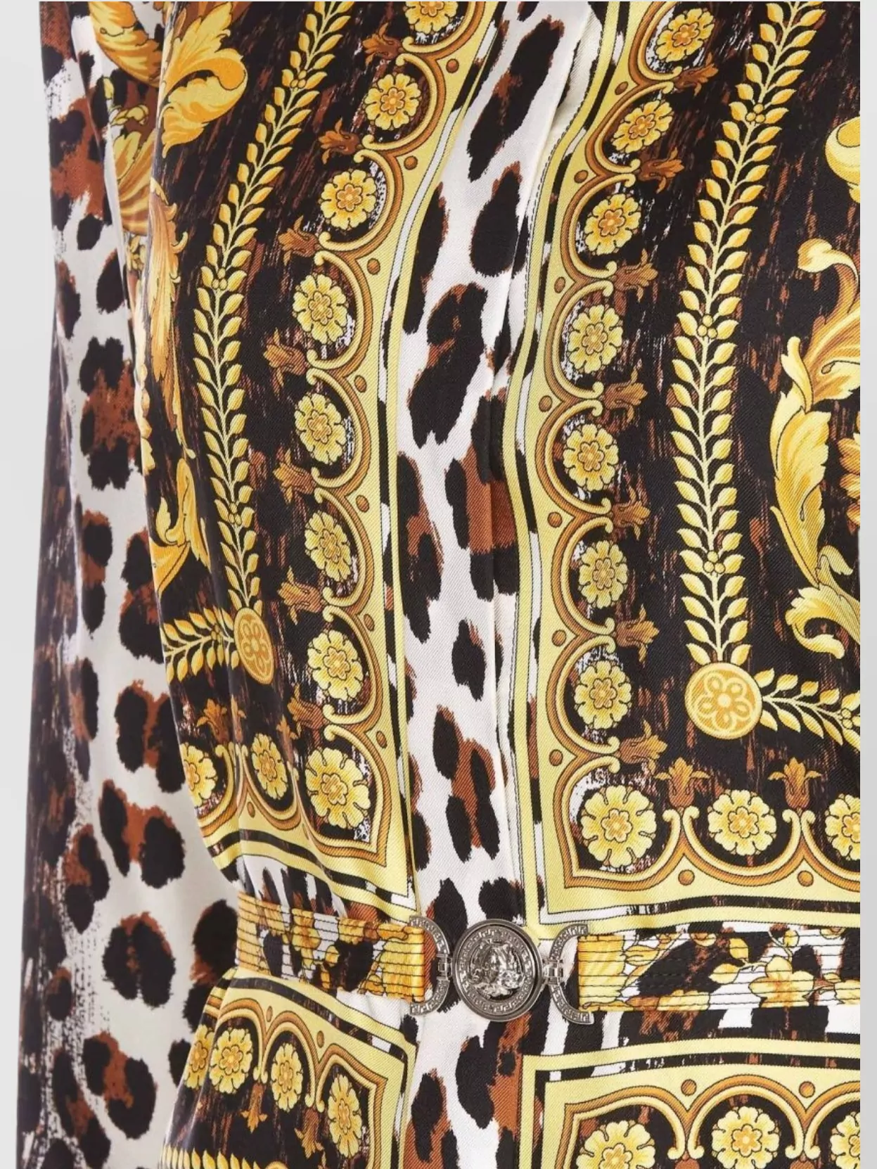 Versace Barocco Animal Print Long Sleeve Dress