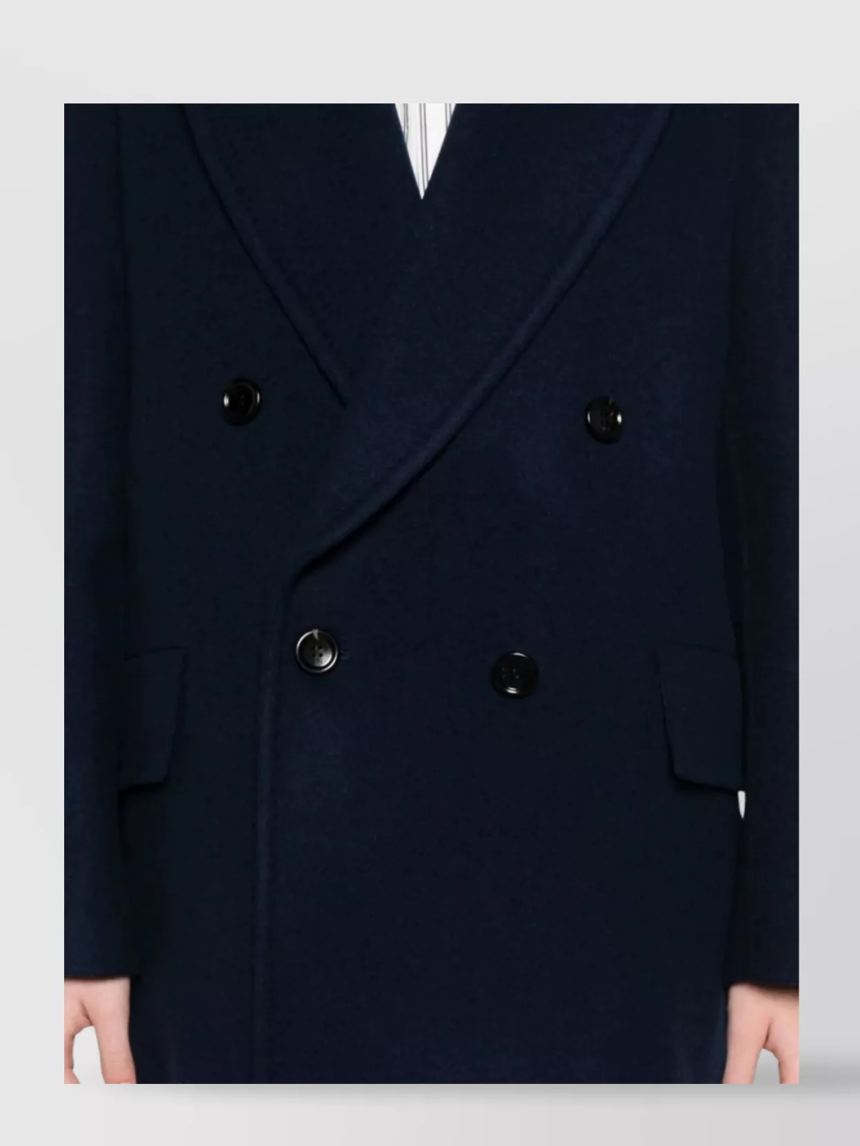 Max Mara Long Wool Cashmere Coat With Notched Lapels