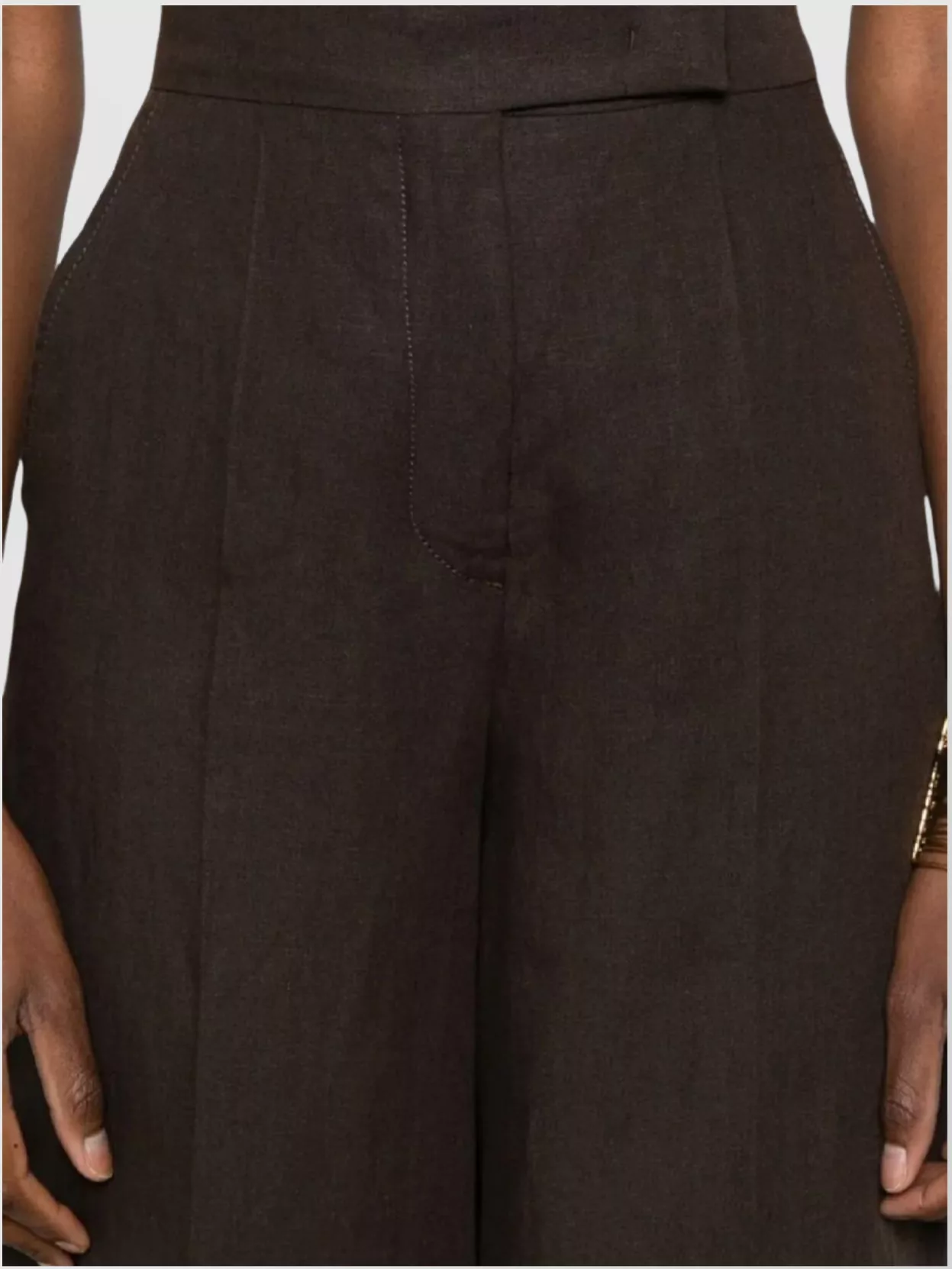 Max Mara Wide-leg Pants With High Waist And Flowing Silhouette In Brown