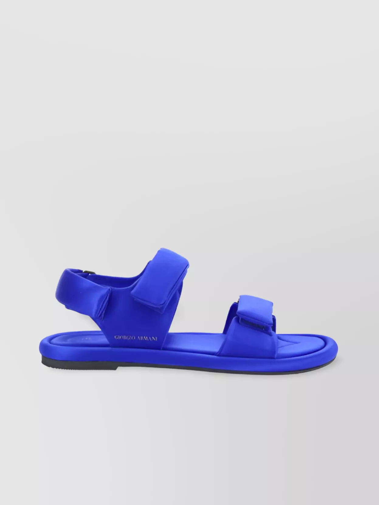 Shop Giorgio Armani Silk Satin Flat Sole Padded Straps Sandals