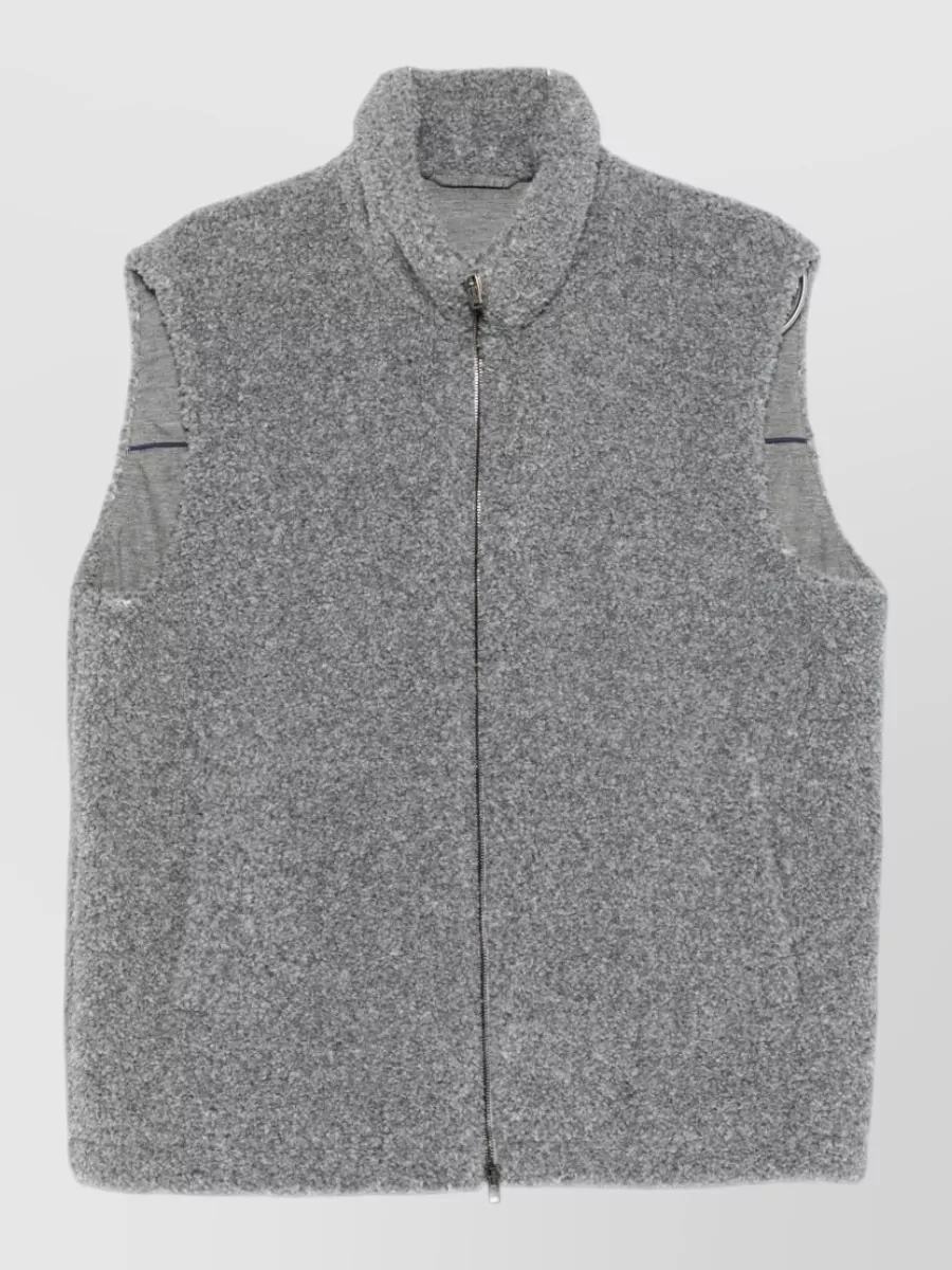 Herno flannel sleeveless zip vest
