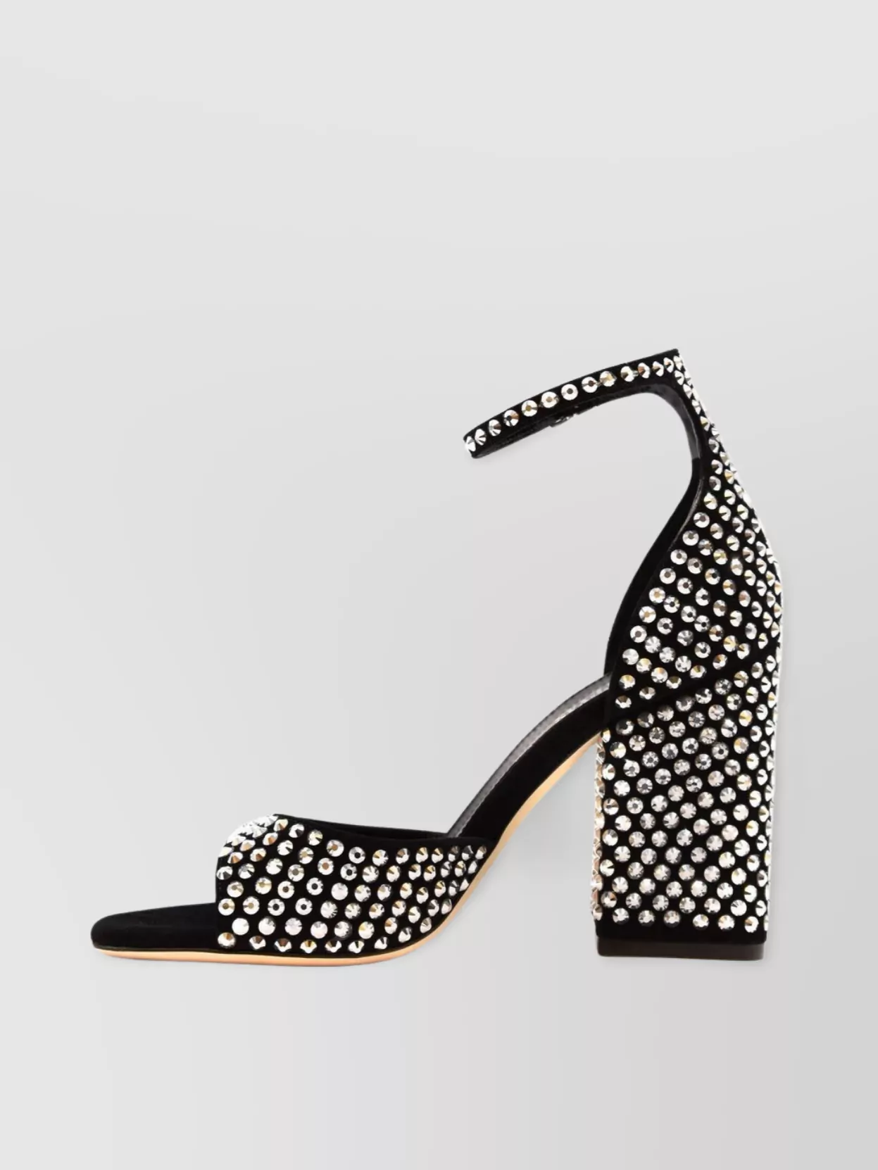 Paris Texas Heel Block Stud Embellishments Open Toe