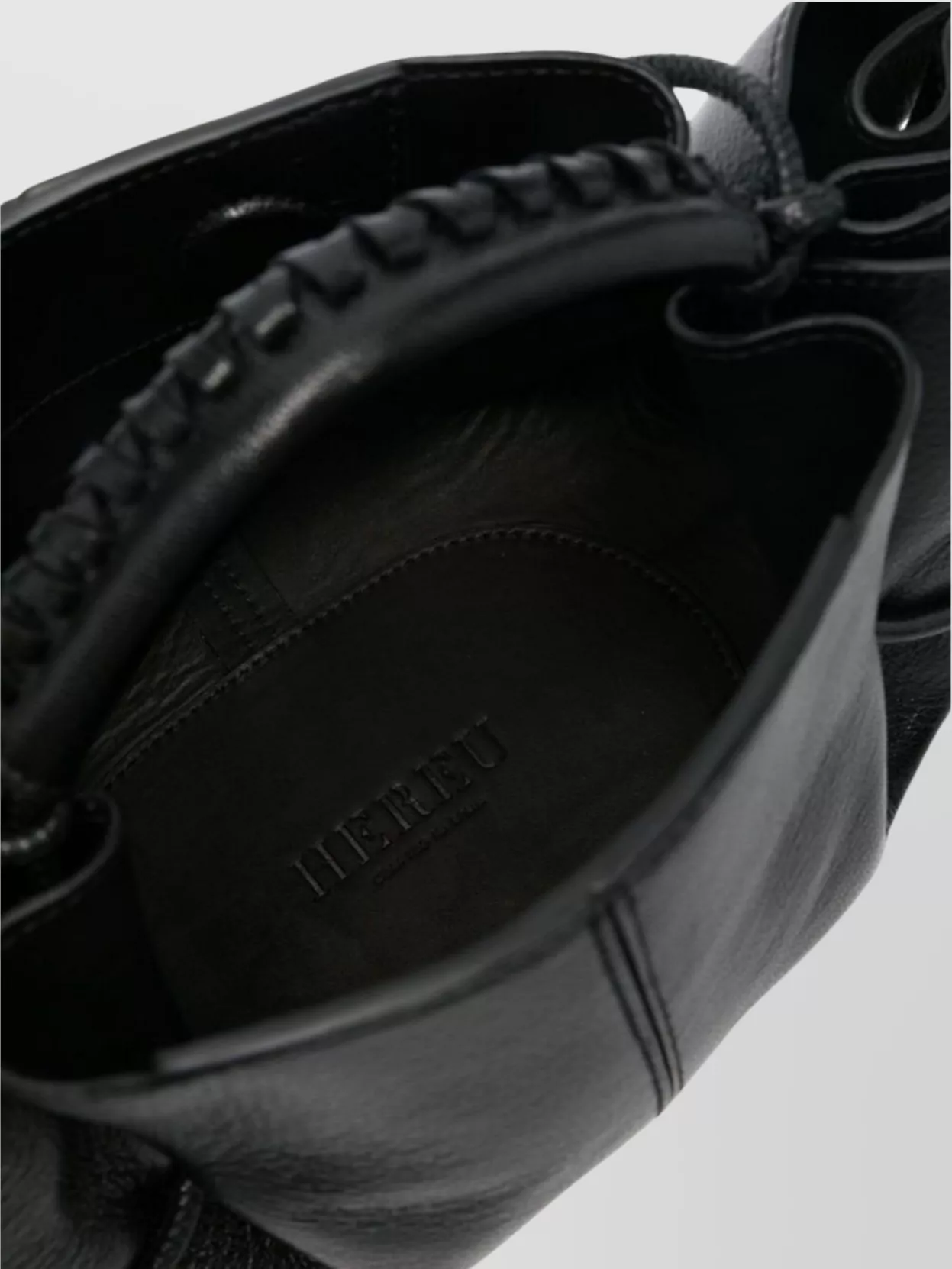 Hereu Mini Leather Handbag With Adjustable Shoulder Strap