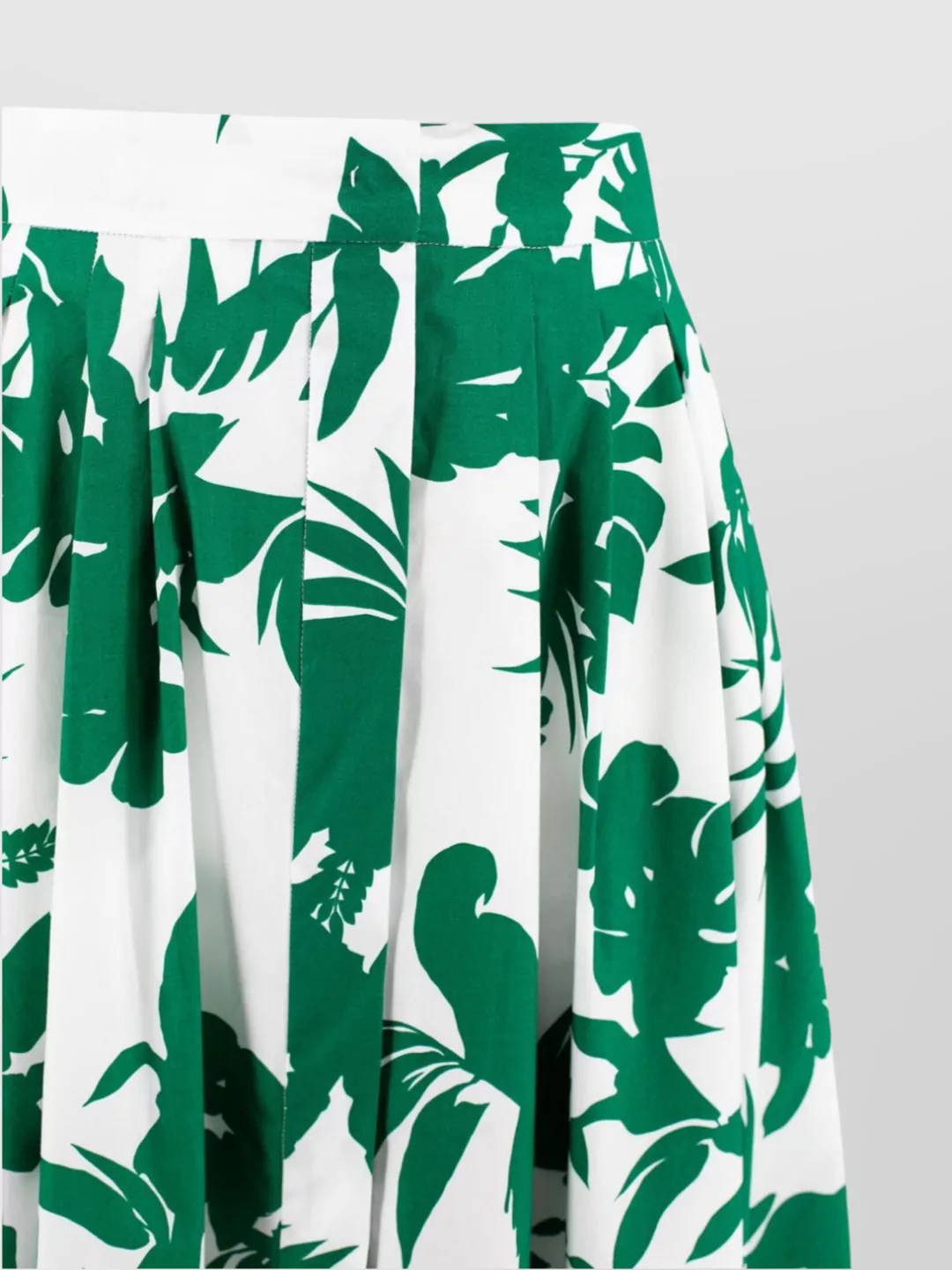 's Max Mara High Waist Pleated Tropical Print Skirt